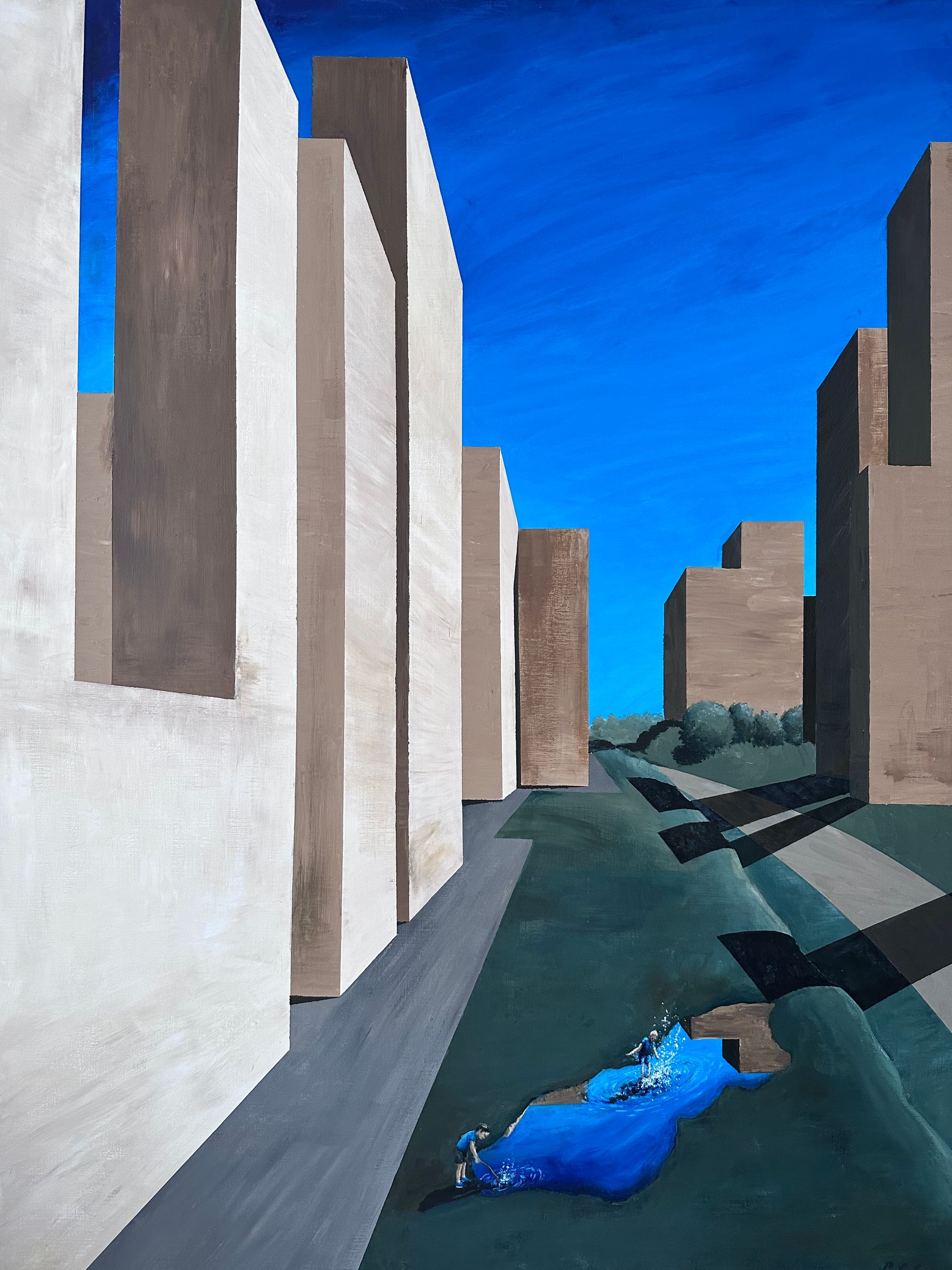 Ирина Сдобнова (Картина, живопись - 
                  90 x 110 см) Лужа