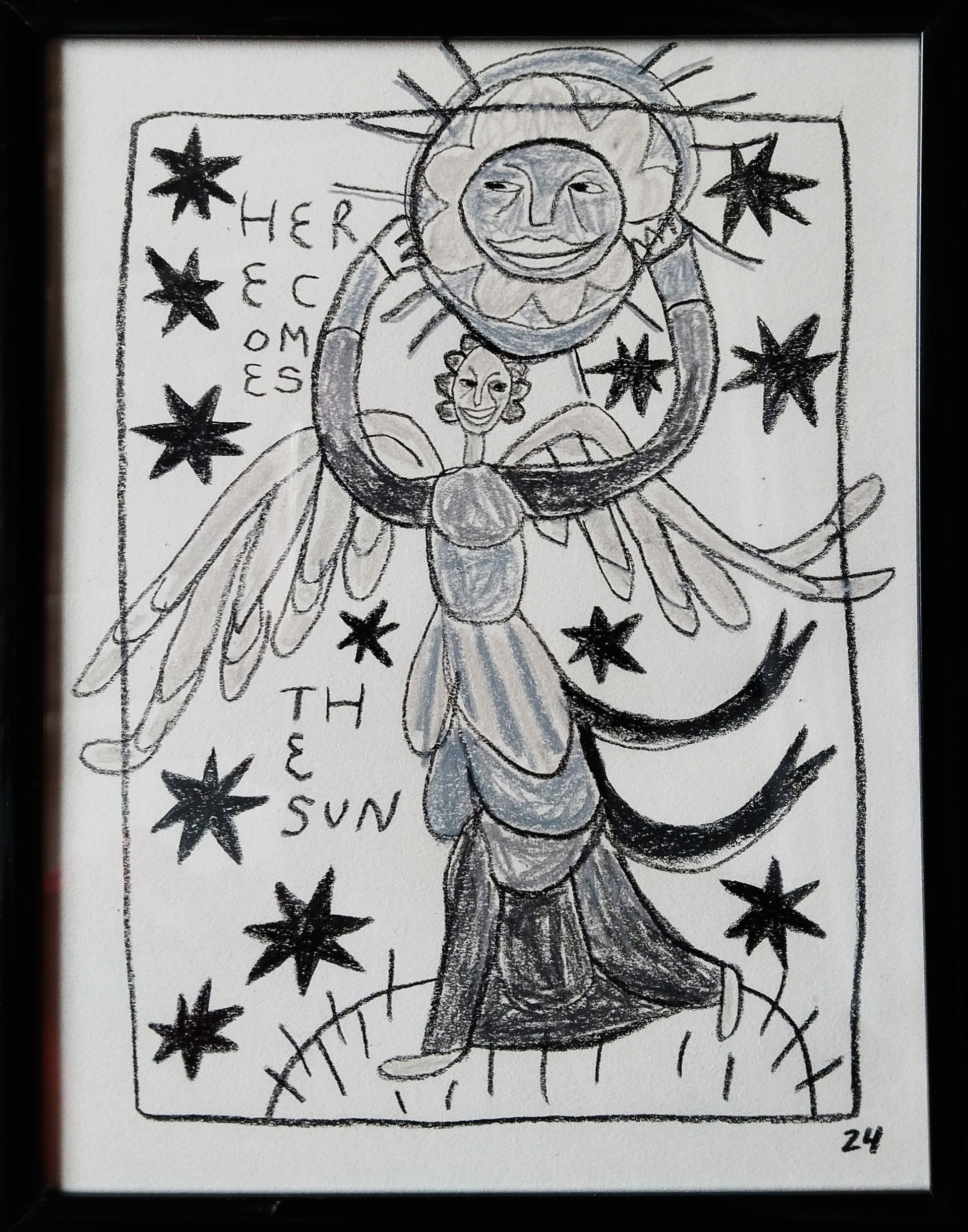 Катя Попченко (Авторская графика - 
                  16 x 21 см) The sun