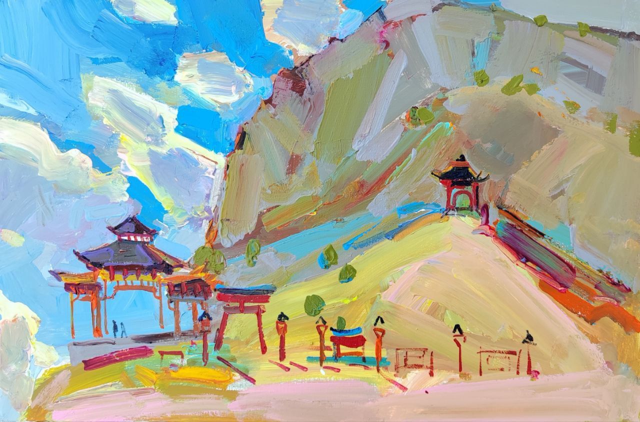 Олеся Лишаева (Картина, живопись - 
                  60 x 50 см) Храм Ветра