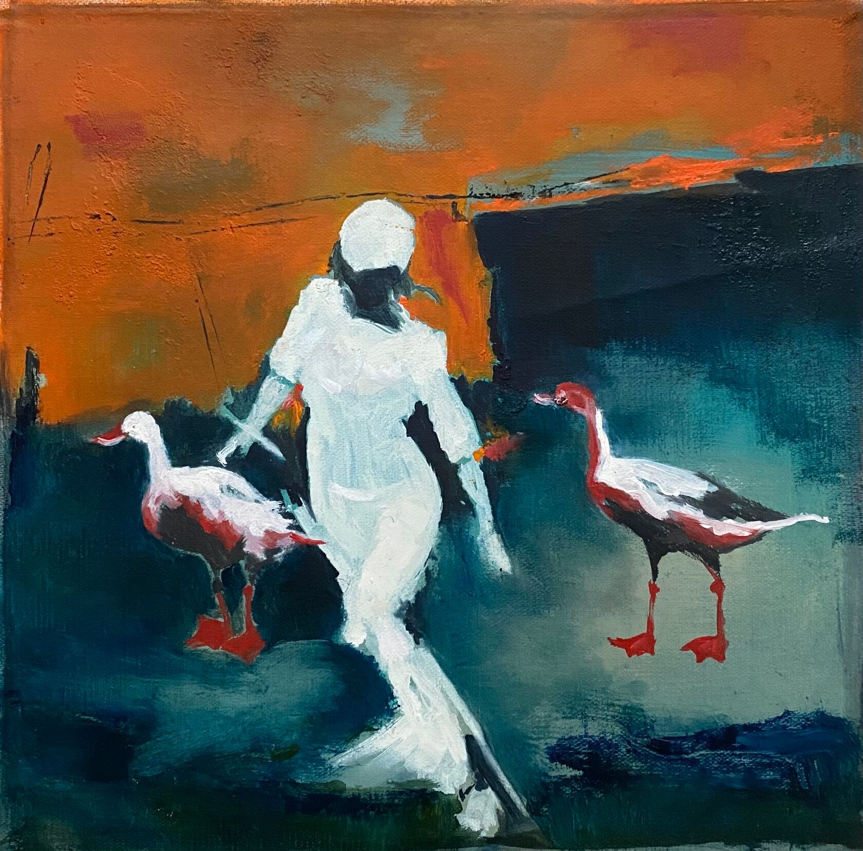 Лена Троянская (Картина, живопись - 
                  30 x 30 см) Гольф 2