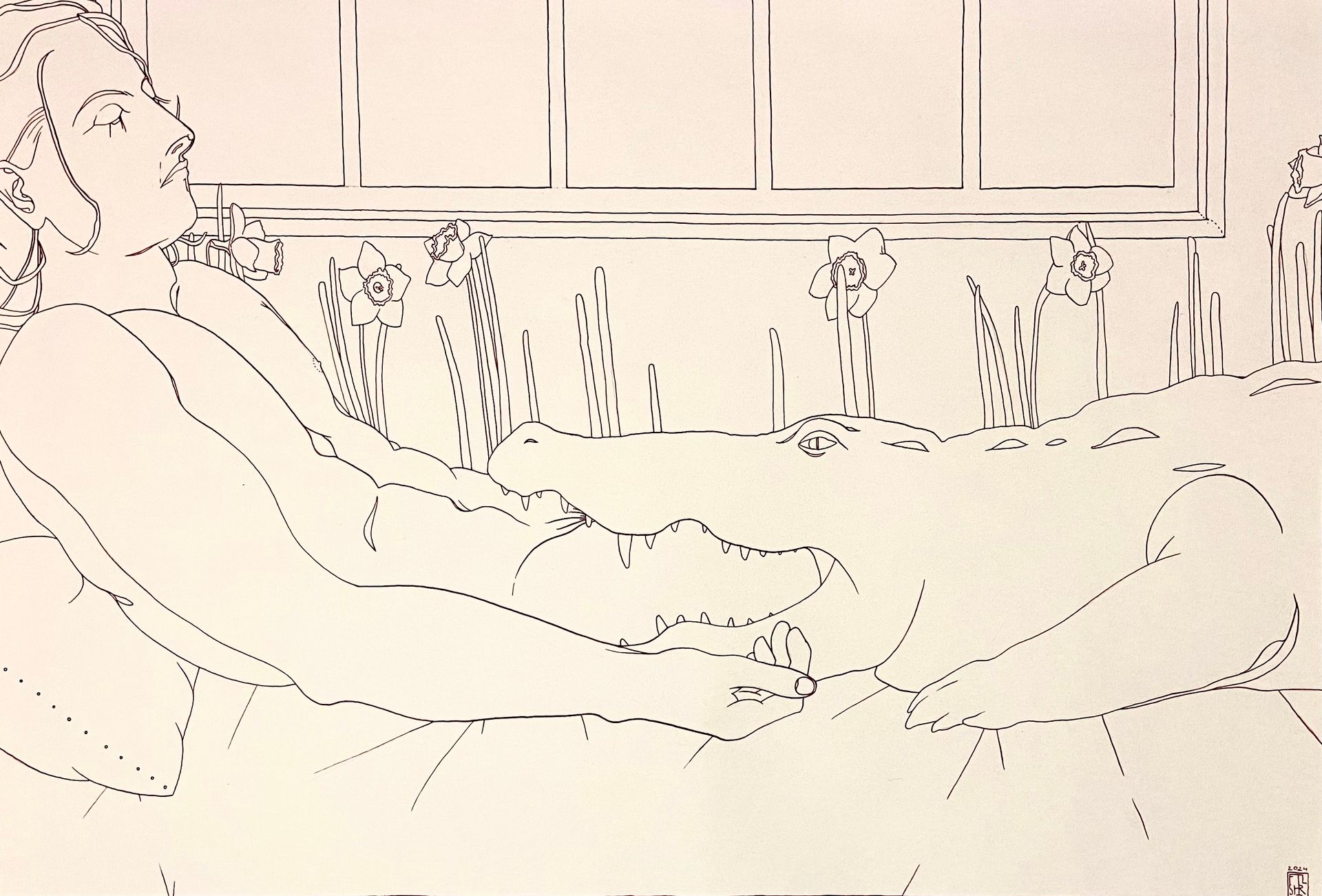 Анна Филиппова-Широкая (Авторская графика - 
                  84.1 x 59.4 см) Нарцисс
