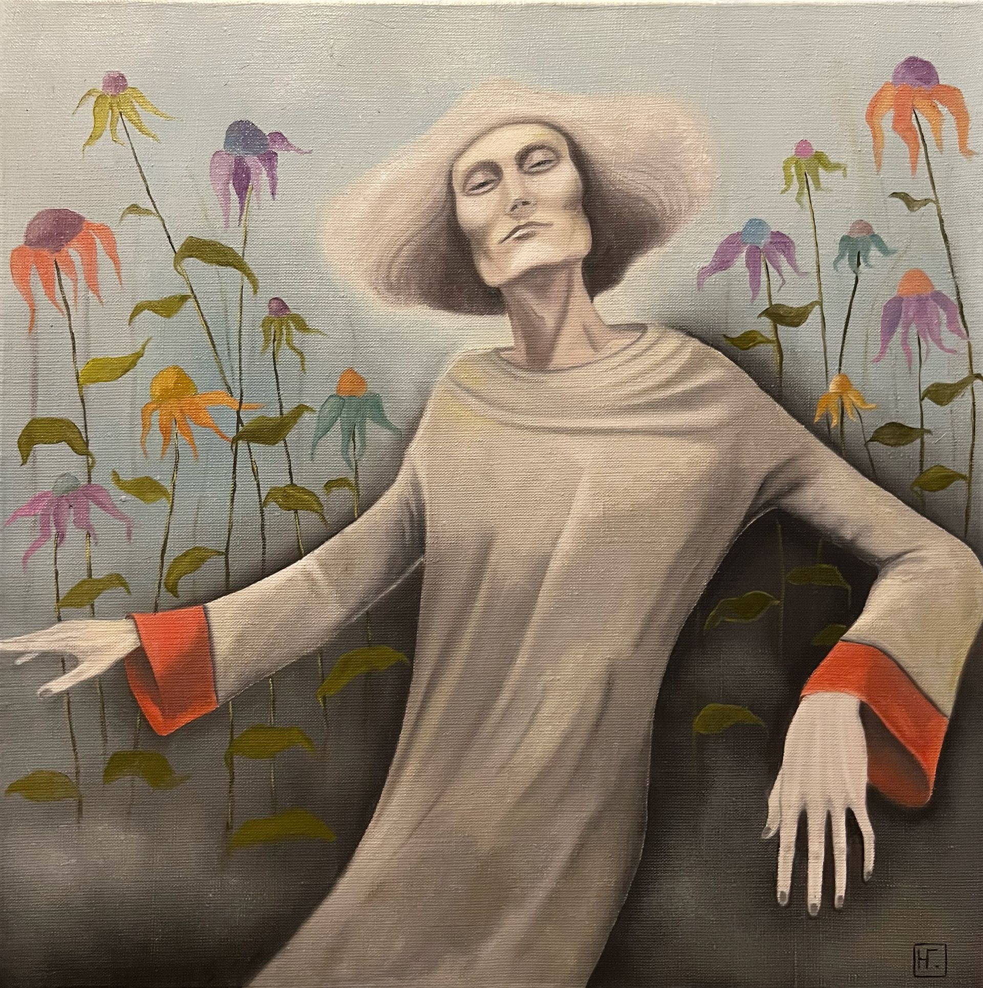 Нина Григель (Картина, живопись - 
                  50 x 50 см) Свободный садовник