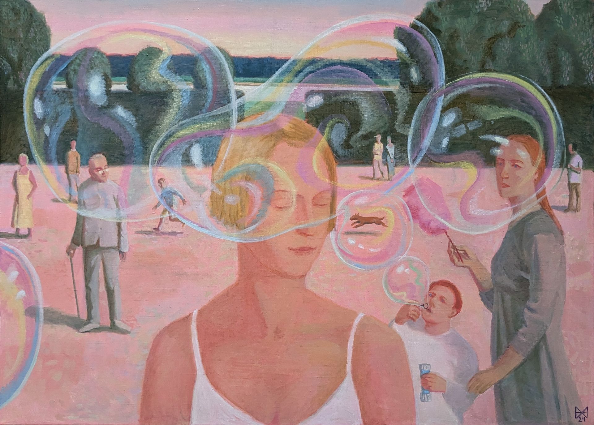 Анастасия Мотина (Картина, живопись - 
                  90 x 65 см) Жизнь в розовом цвете
