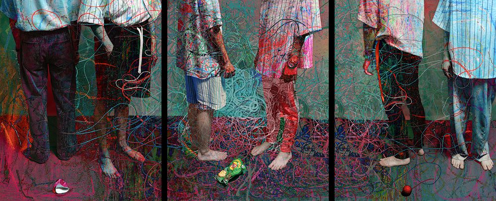 Виктория Забродина (Фотография - 
                  150 x 60 см) Типа чиллим (триптих)