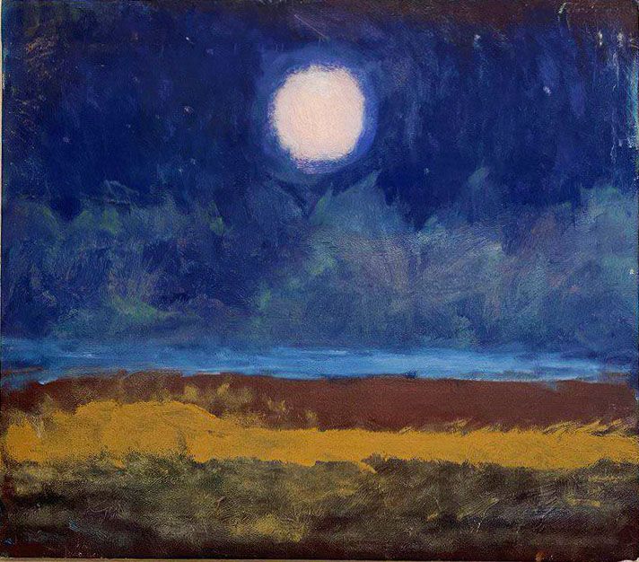 Любовь Лисицына (Картина, живопись - 
                  57 x 50 см) Полнолуние в степи