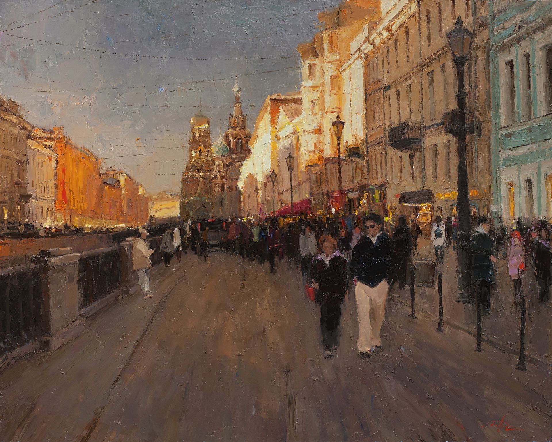 Евгений Бурцев (Картина, живопись - 
                  100 x 80 см) Мелодия вечернего города