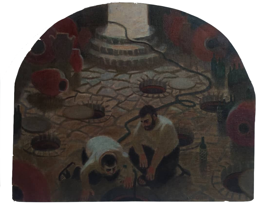 Анастасия Мотина (Картина, живопись - 
                  68 x 56 см) Время развлечений. Вино