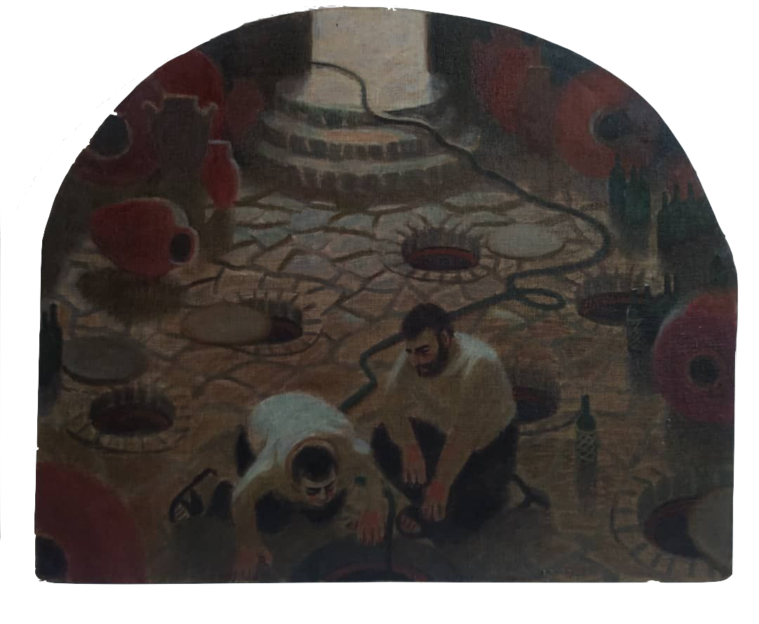 Анастасия Мотина (Картина, живопись - 
                  68 x 56 см) Время развлечений. Вино.