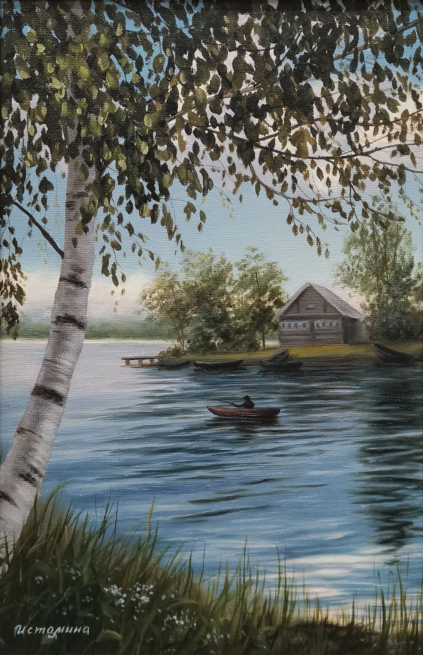 Елена Истомина (Картина, живопись - 
                  20 x 30 см) Рыбное место