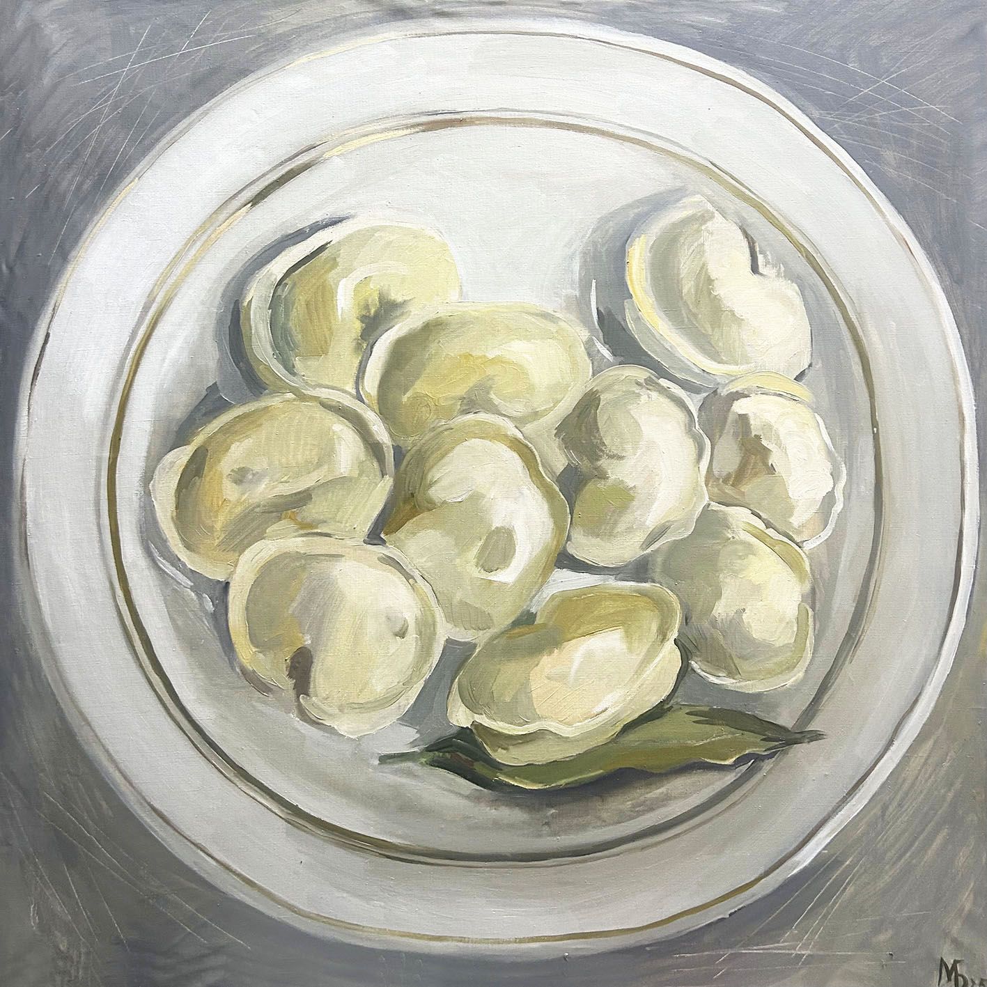 Мария Буртова (Картина, живопись - 
                  100 x 100 см) Ужин