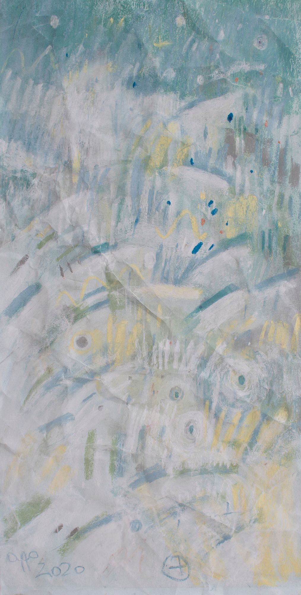 Олег Агафонов (Авторская графика - 
                  24.5 x 48 см) Рухнувшие небеса — Зимнее небо