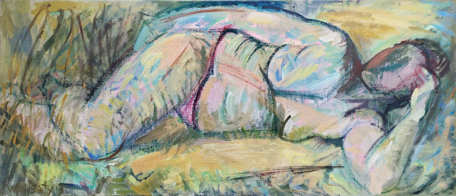 Татьяна Левченко (Картина, живопись - 
                  120 x 55 см) Лежащая светлая