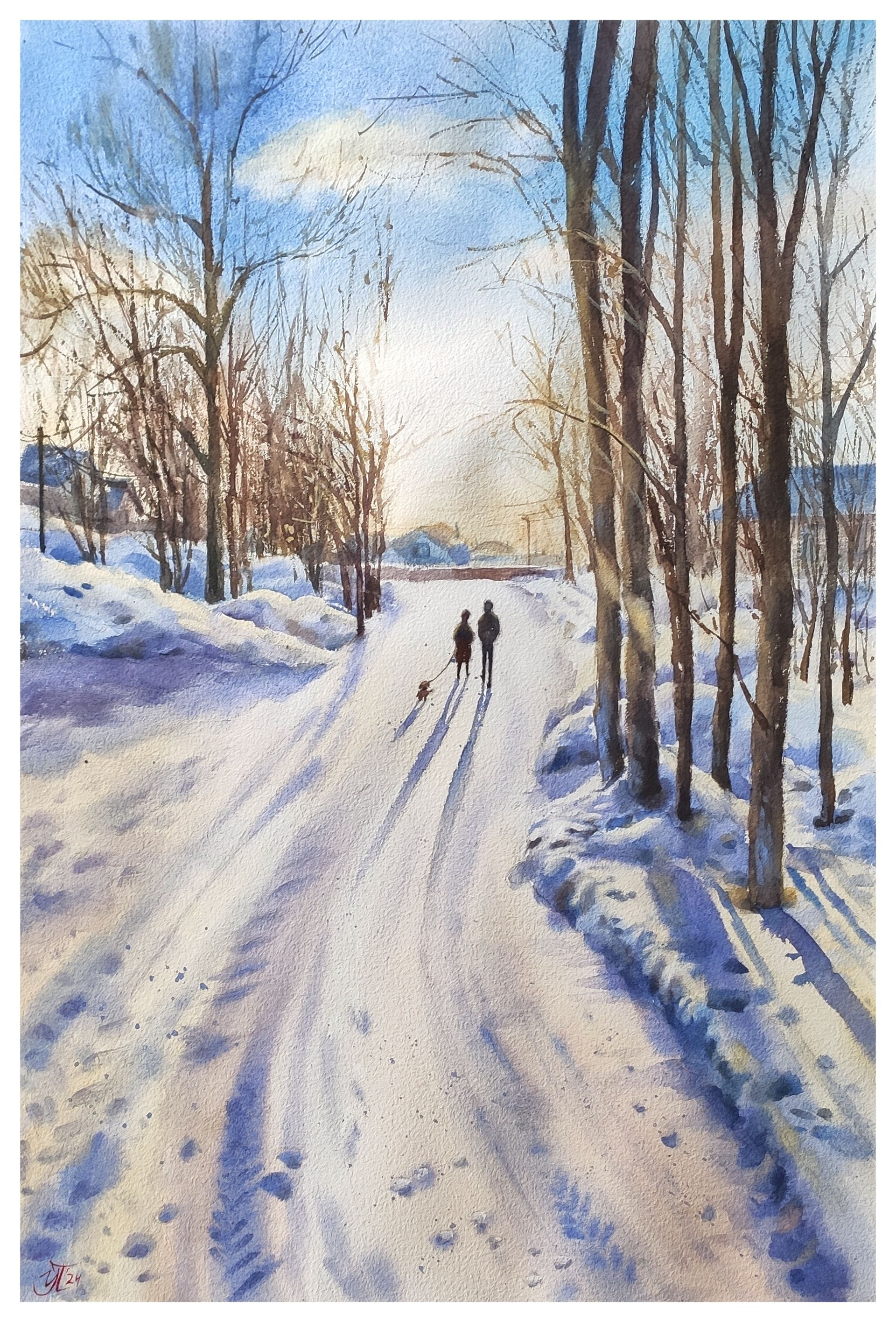 Ирина Пронина (Авторская графика - 
                  38 x 56 см) Прогулка