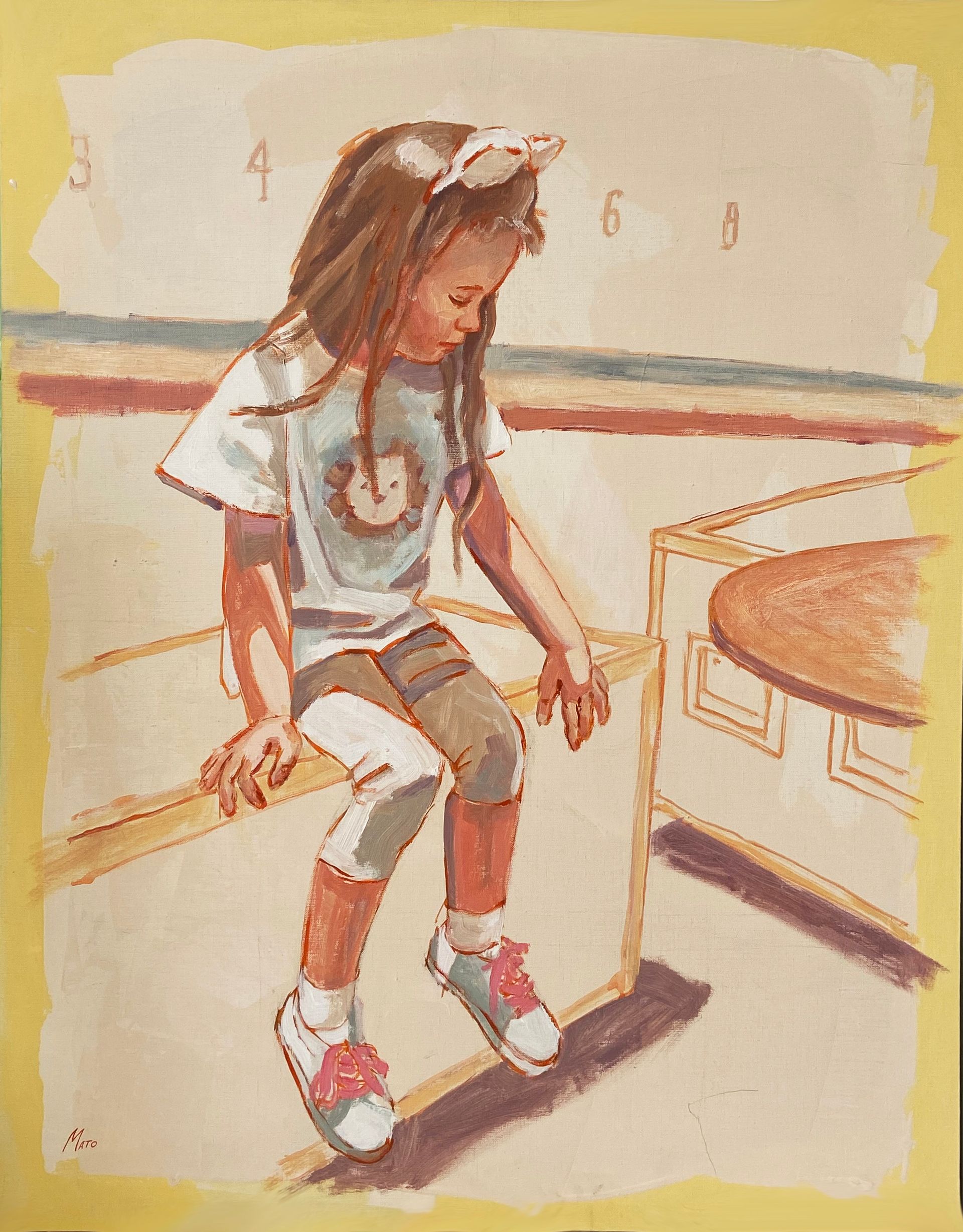 Александра Мато (Картина, живопись - 
                  80 x 100 см) Девочка в кафе