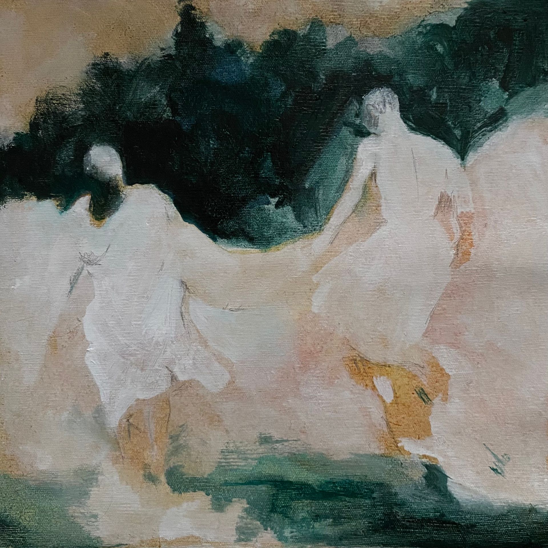 Елена Троянская (Картина, живопись - 
                  30 x 30 см) Двое, сквозь себя
