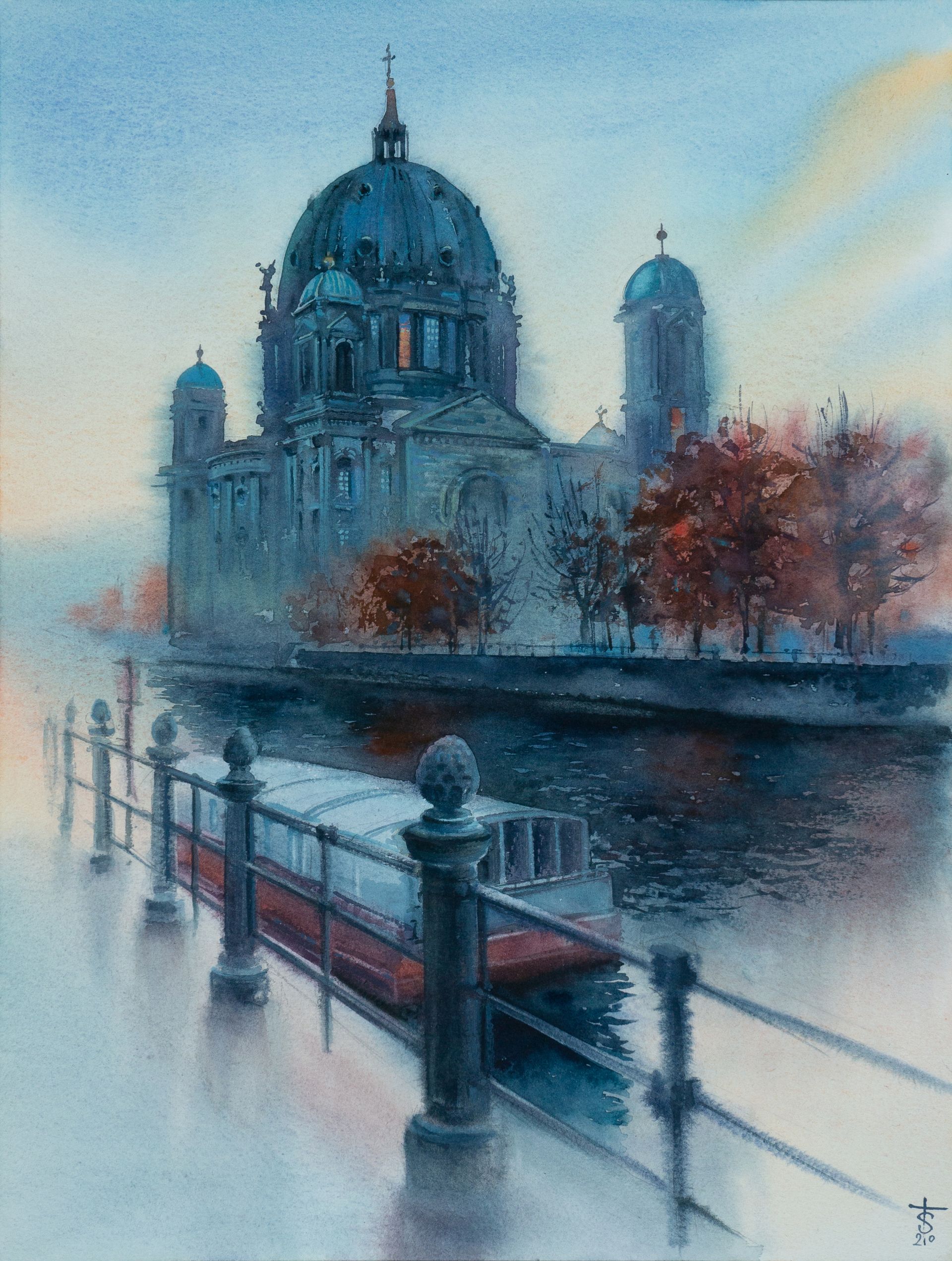 Виктория Севастьянова (Авторская графика - 
                  30 x 40 см) Туманное утро