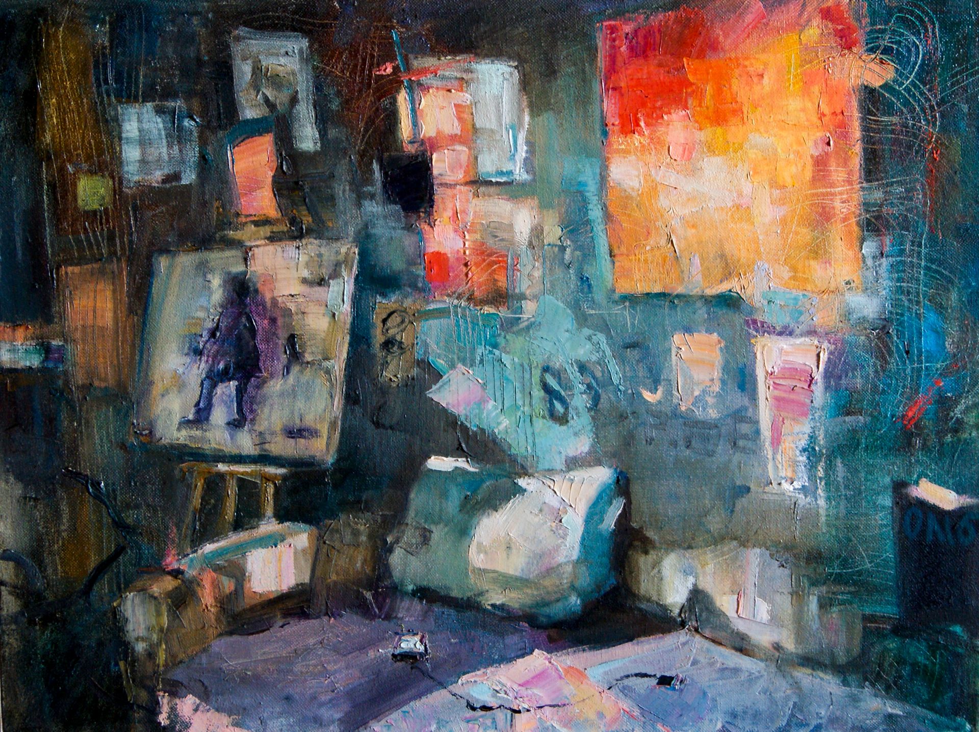 Лера Олейникова (Картина, живопись - 
                  60 x 45 см) Закат на шестом этаже