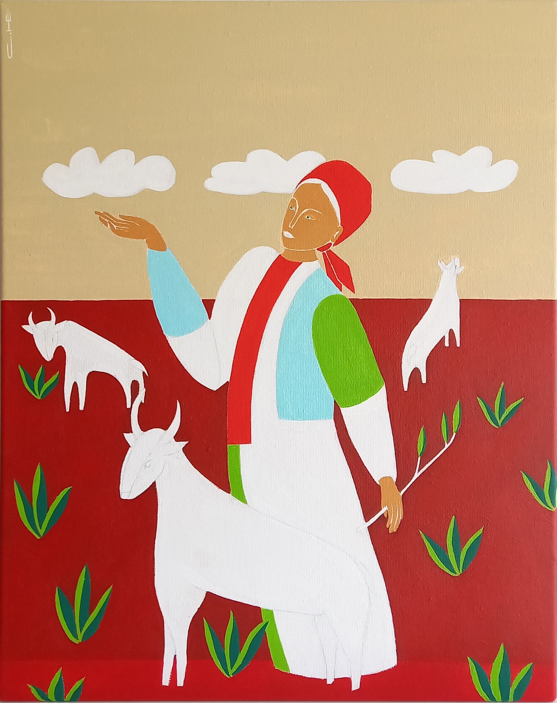 Саша Катинаускиене (Картина, живопись - 
                  40 x 50 см) Пастушка
