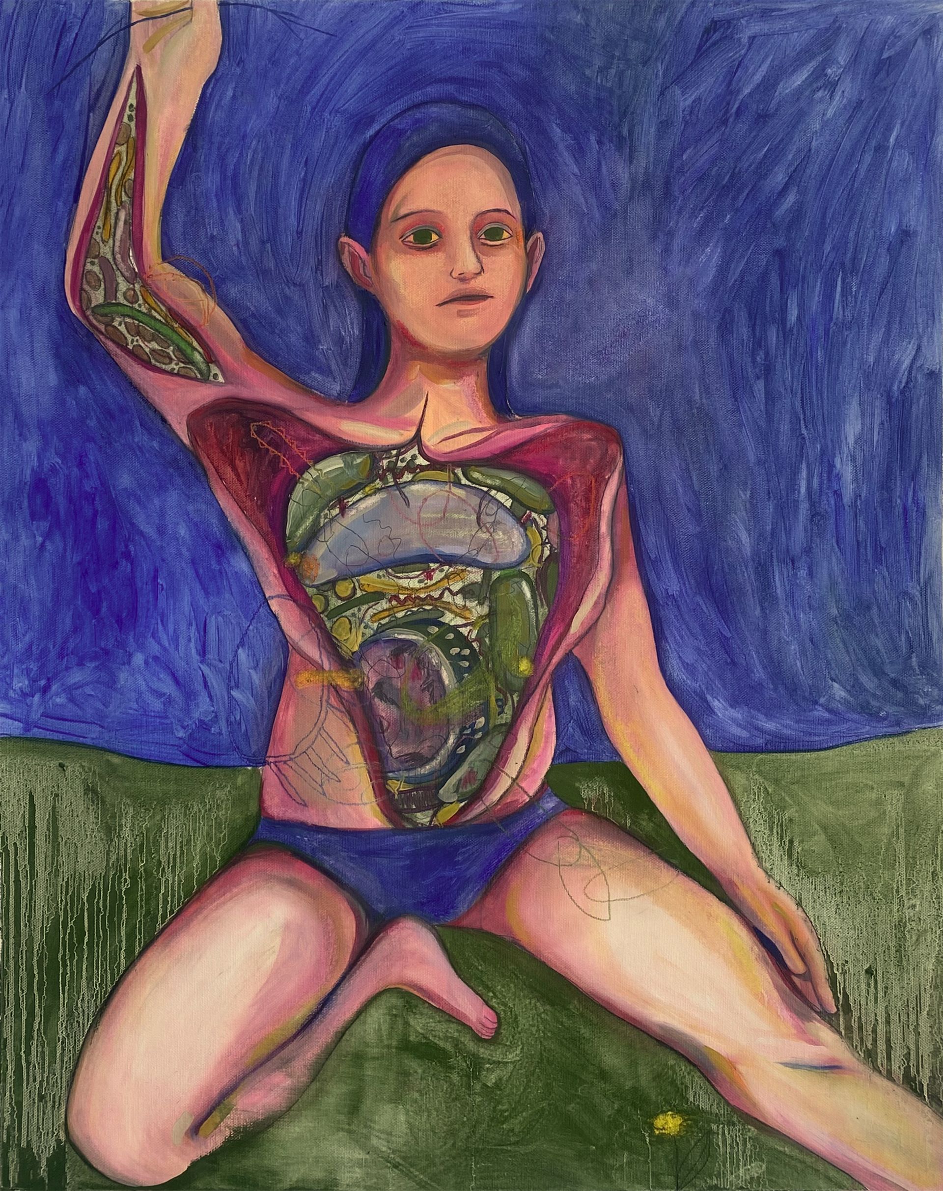 Оля Душкина (Картина, живопись - 
                  65 x 83 см) Замена органоидов