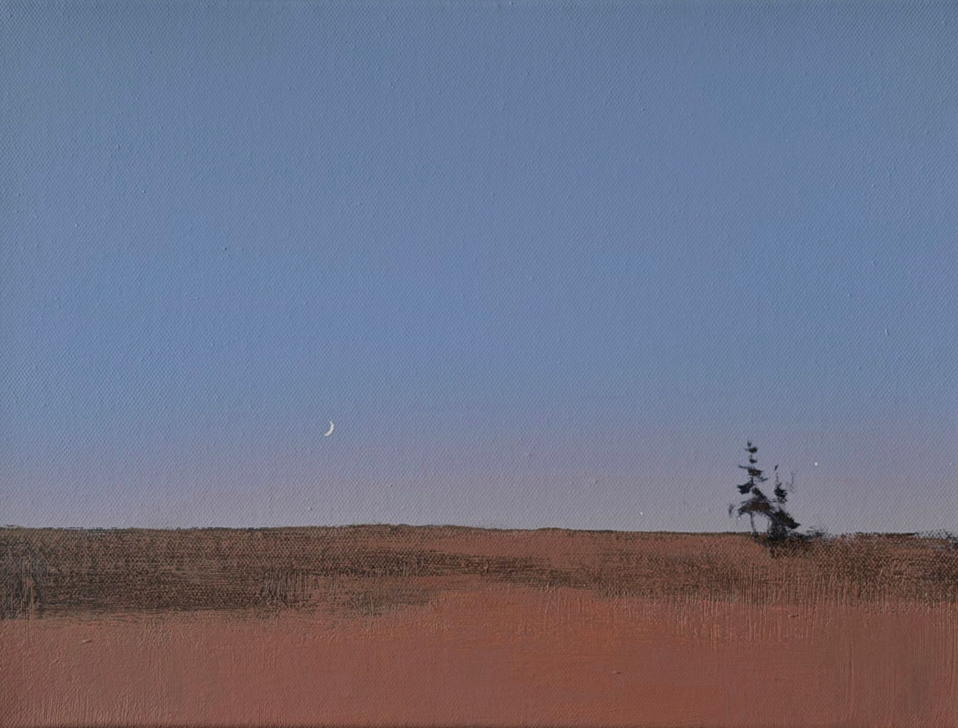 Александра Савина (Картина, живопись - 
                  30 x 40 см) Одиноко встретил месяц