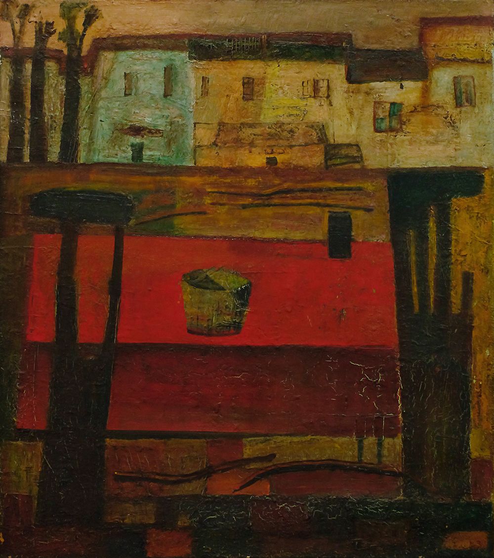 Заза Хабулиани (Картина, живопись - 
                  90 x 100 см) Красный стол