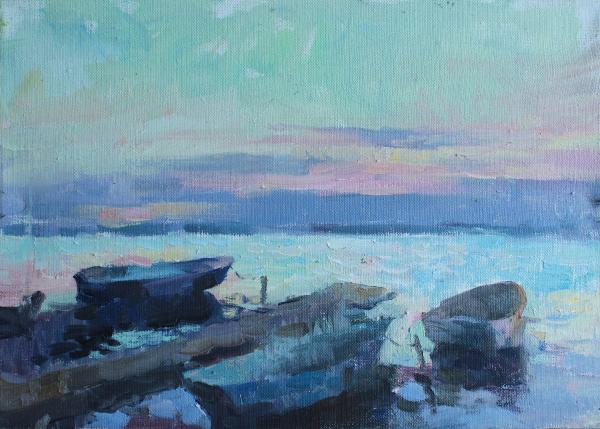 Алина Коршункова (Картина, живопись - 
                  35 x 25 см) Лодочки