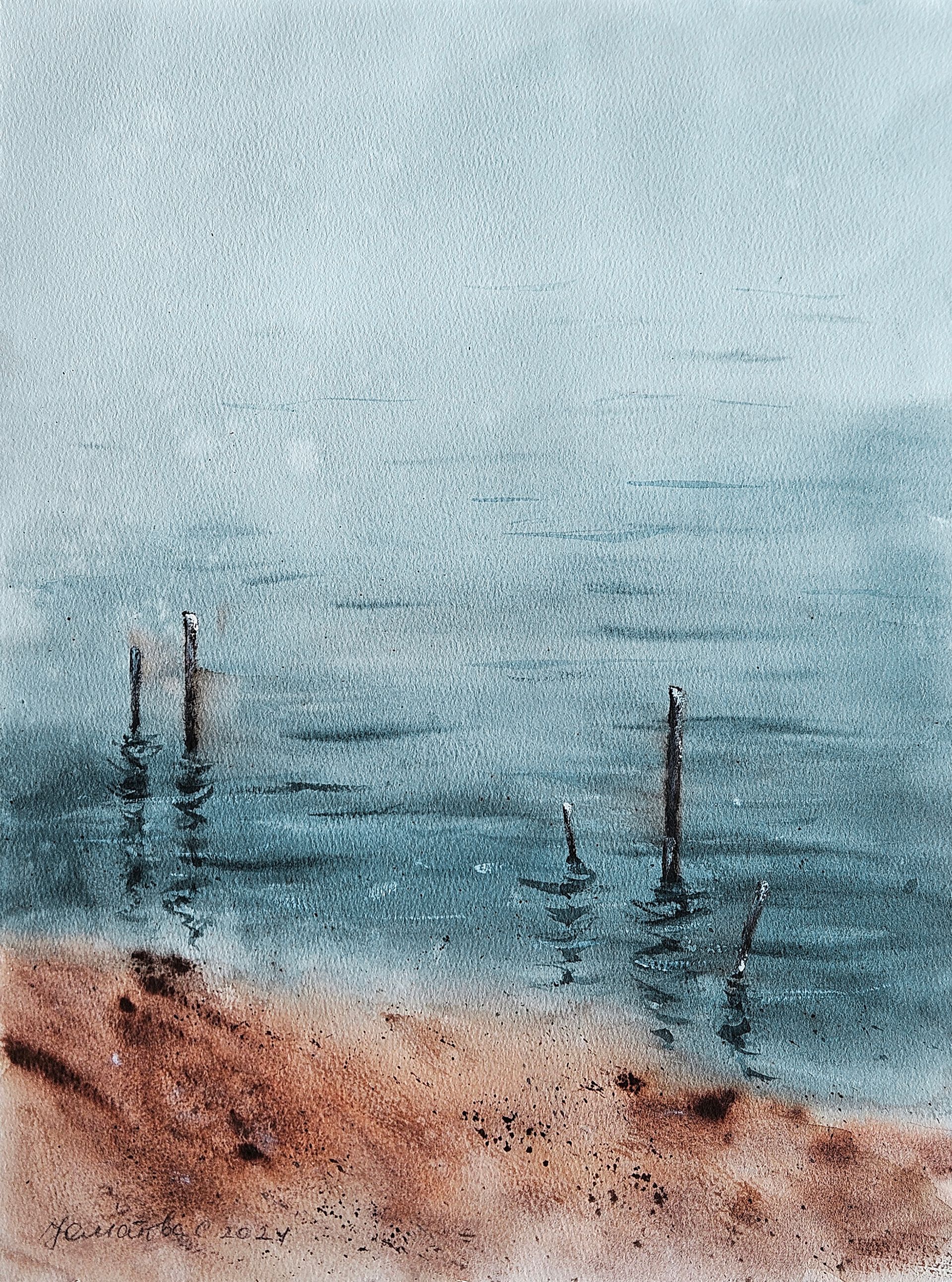 Светлана Юматова (Авторская графика - 
                  31 x 41 см) Особая атмосфера воды