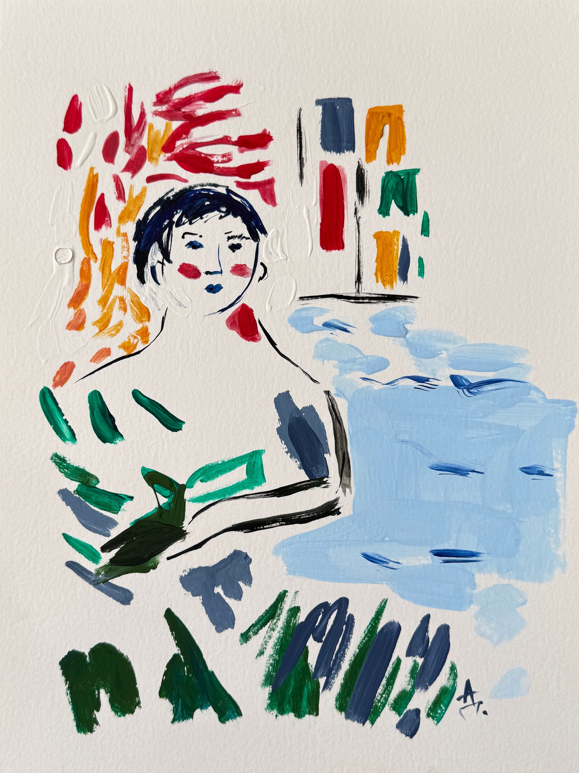 Дарья Илюхина (Авторская графика - 
                  30 x 40 см) У моря