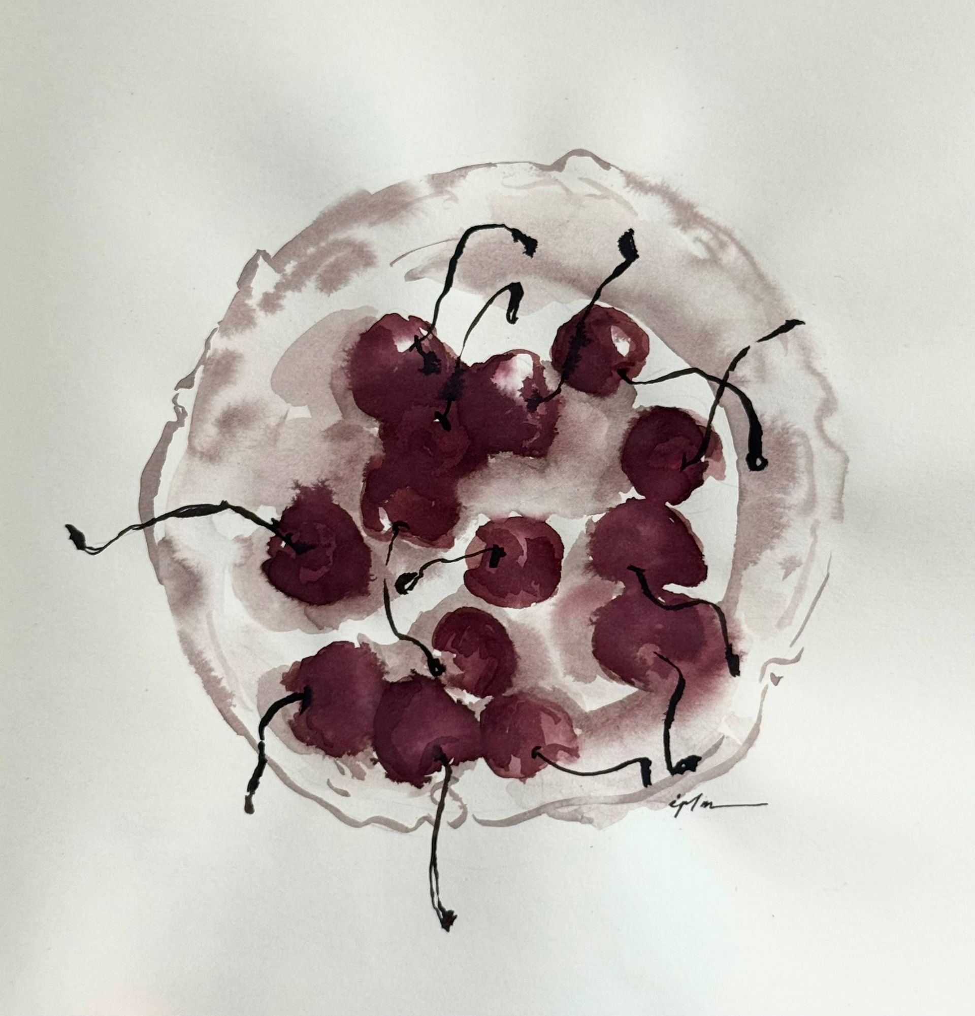 Виктория Зарецкая (embrassé par la muse) (Авторская графика - 
                  21 x 29.7 см) Cerise