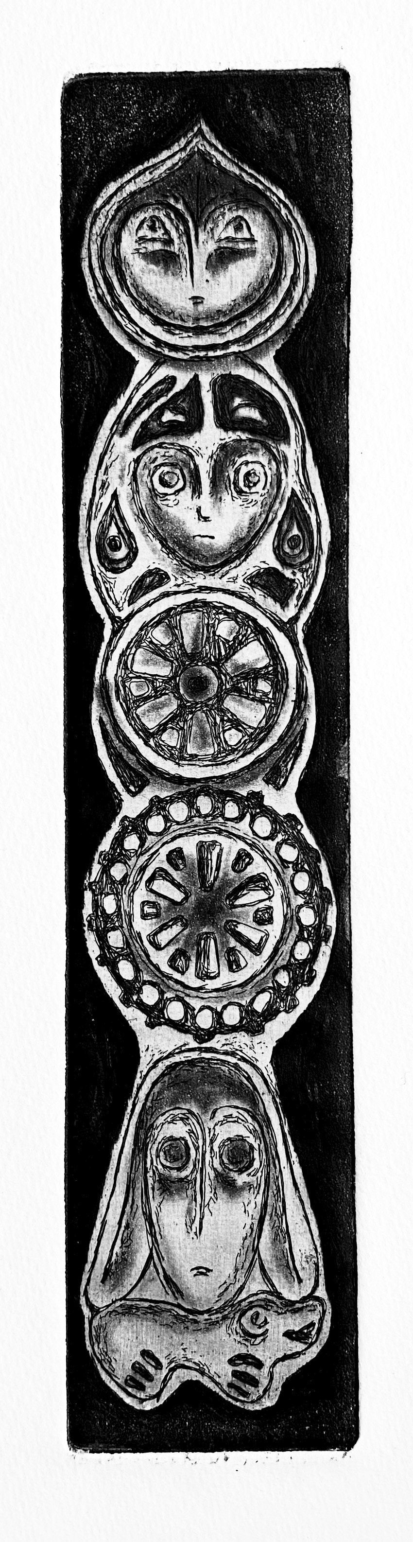 Полина Волкоморова (Графика печатная - 
                  22 x 42 см) Обереги Чудь 4