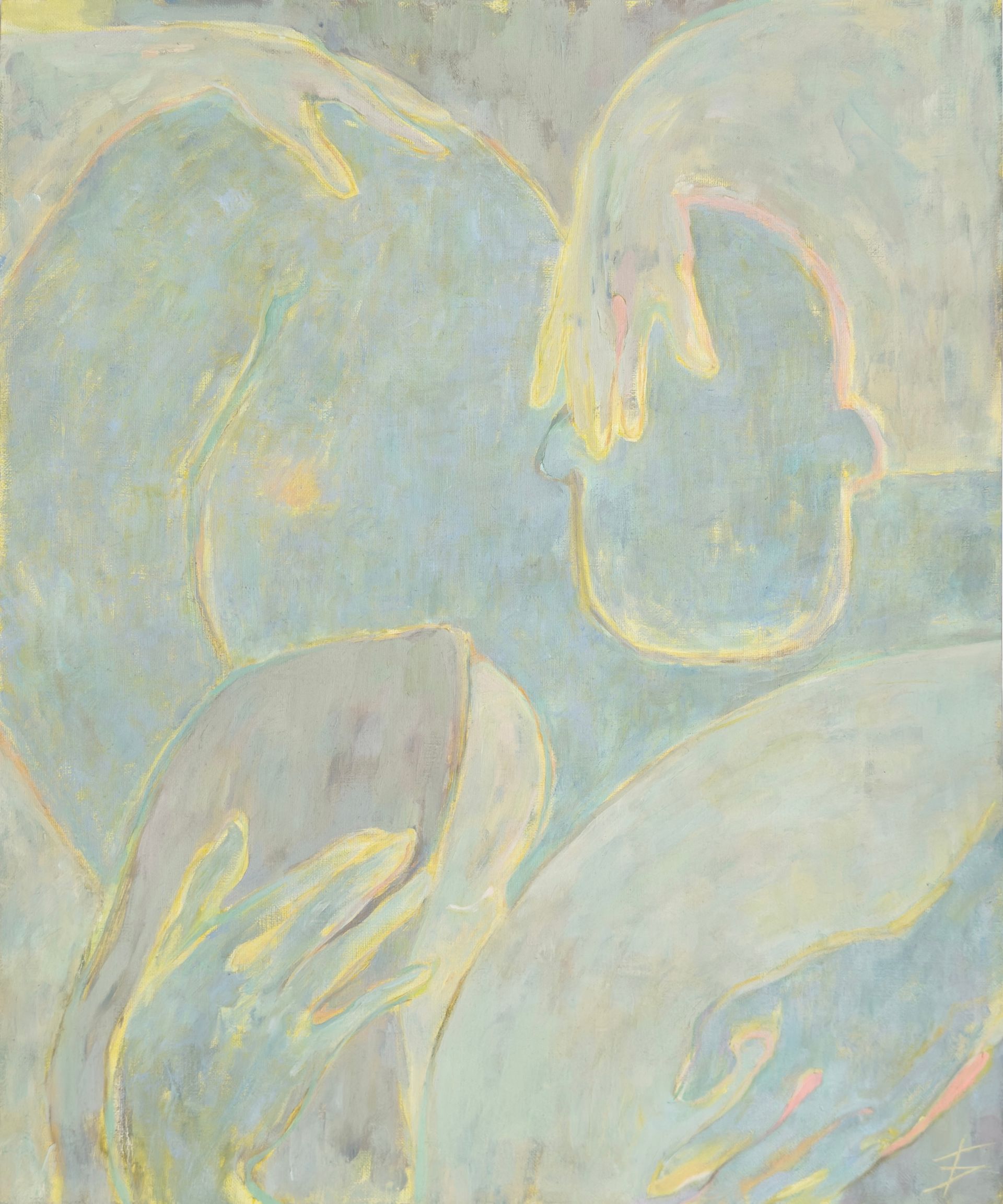 Екатерина Богданкова (Картина, живопись - 
                  50 x 60 см) Вдвоём. Голубо-зелёные