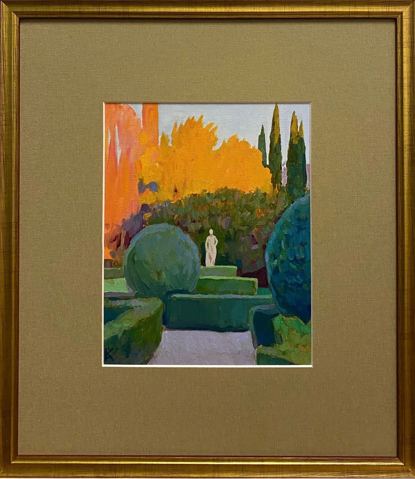 Алексей Кротов (Картина, живопись - 
                  37.5 x 43 см) Сад освещённый закатным солнцем