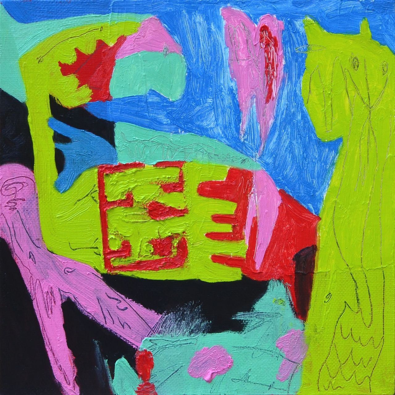 Анна Сави (АСА) (Картина, живопись - 
                  30 x 30 см) Про змей