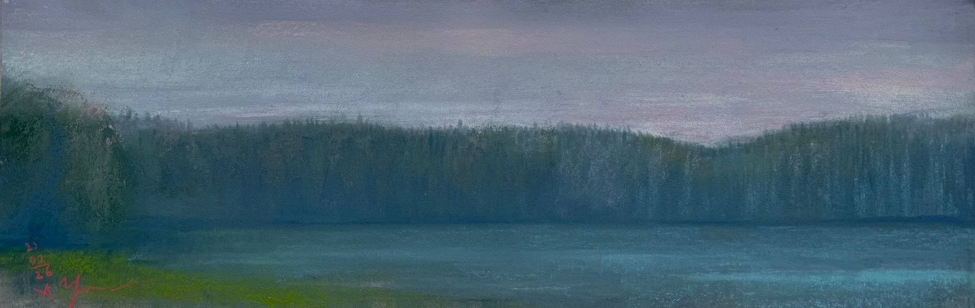 Айгуль Утлякова (Авторская графика - 
                  41 x 13 см) До рассвета