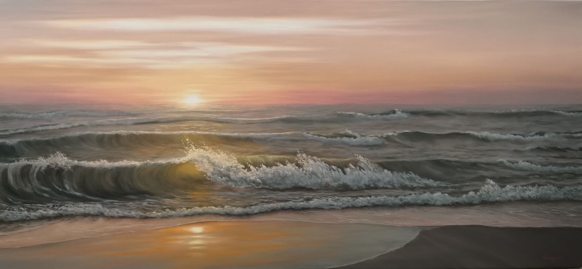 Елена Истомина (Картина, живопись - 
                  130 x 60 см) Вечерний бриз