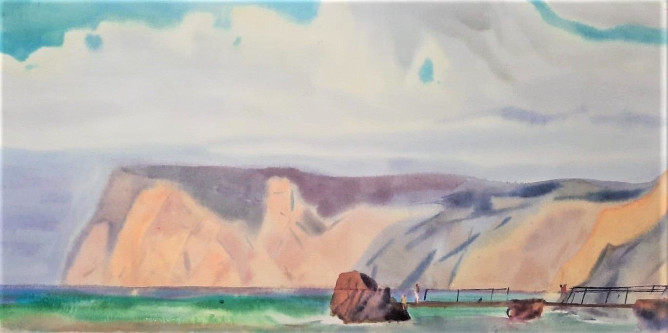 Евгения Сопова (Авторская графика - 
                  60 x 35 см) Пристань