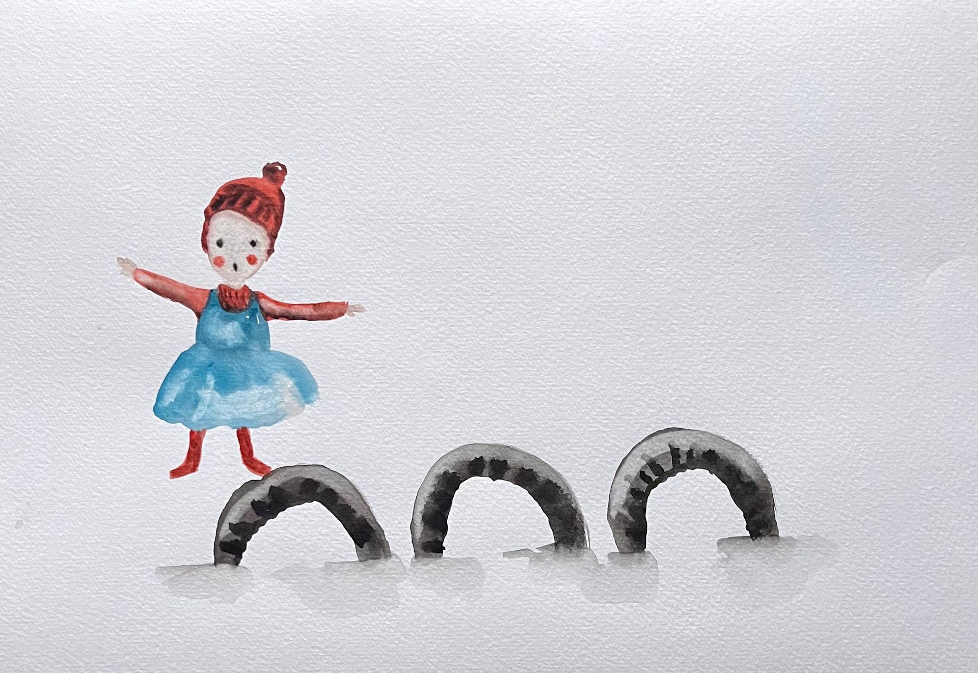 Лина Кордюченко (Авторская графика - 
                  30 x 20 см) Прыжки