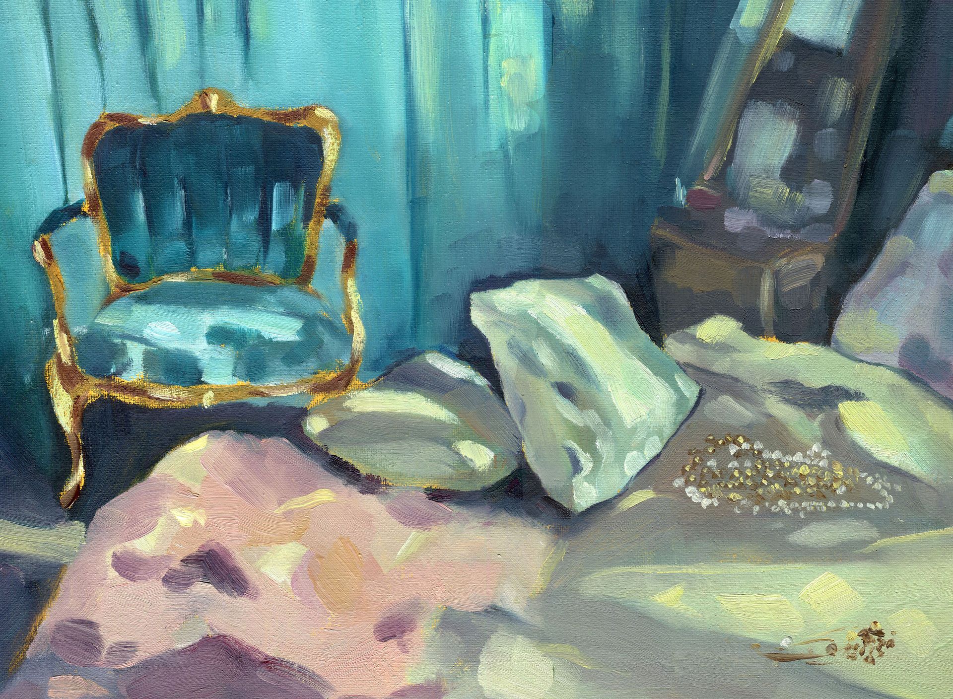 Анна Рудько (Авторская графика - 
                  40 x 30 см) Спальня