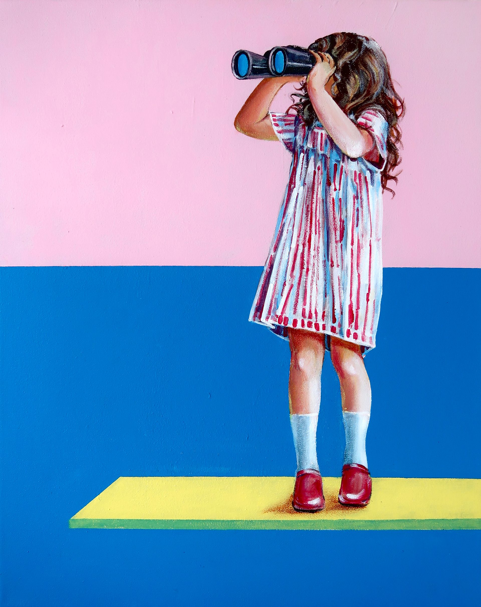 Светлана Искоских (Картина, живопись - 
                  40 x 50 см) Девочка и бинокль