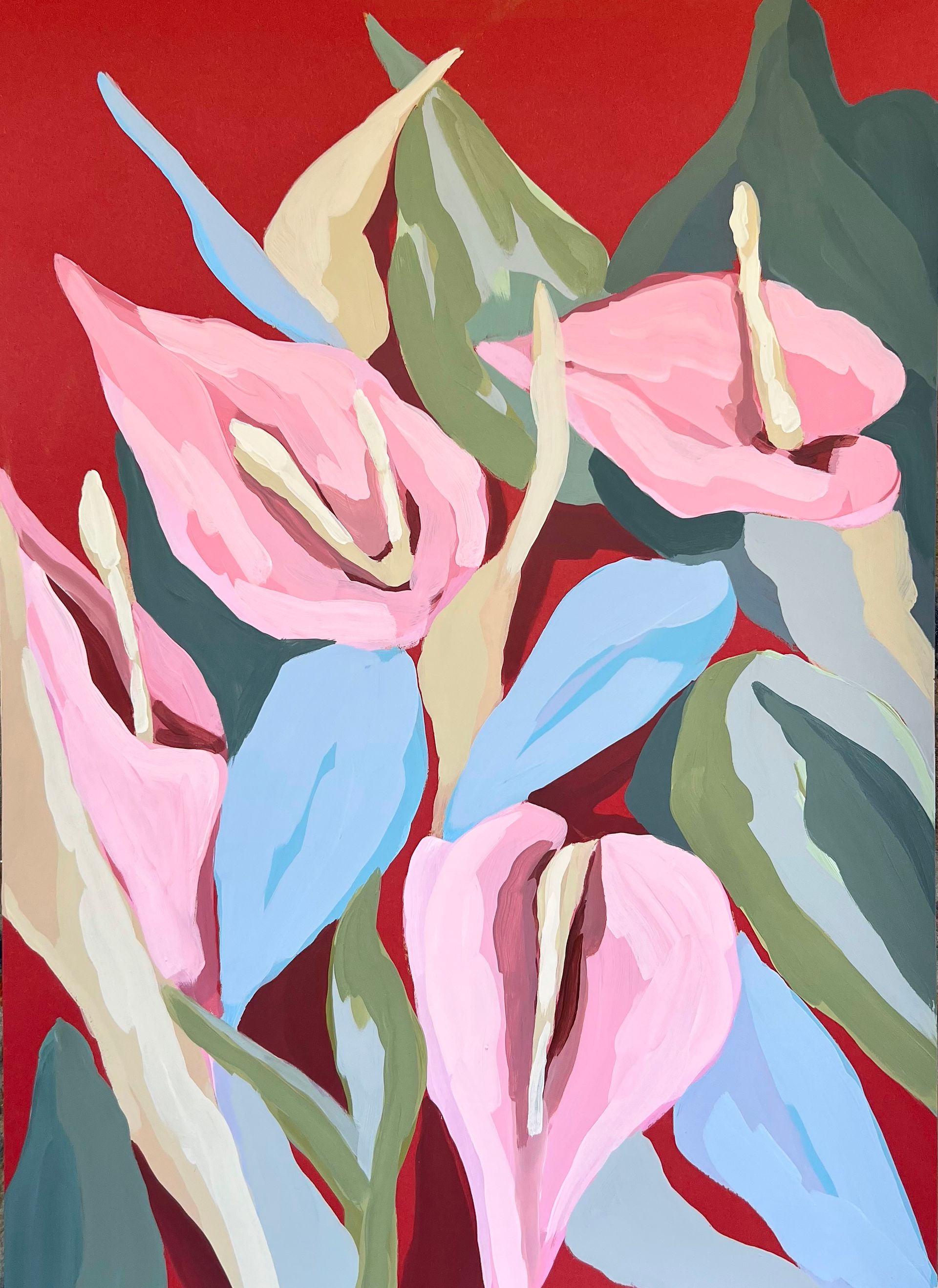 Ольга Змиевец (Авторская графика - 
                  40 x 60 см) Abstract flowers 6