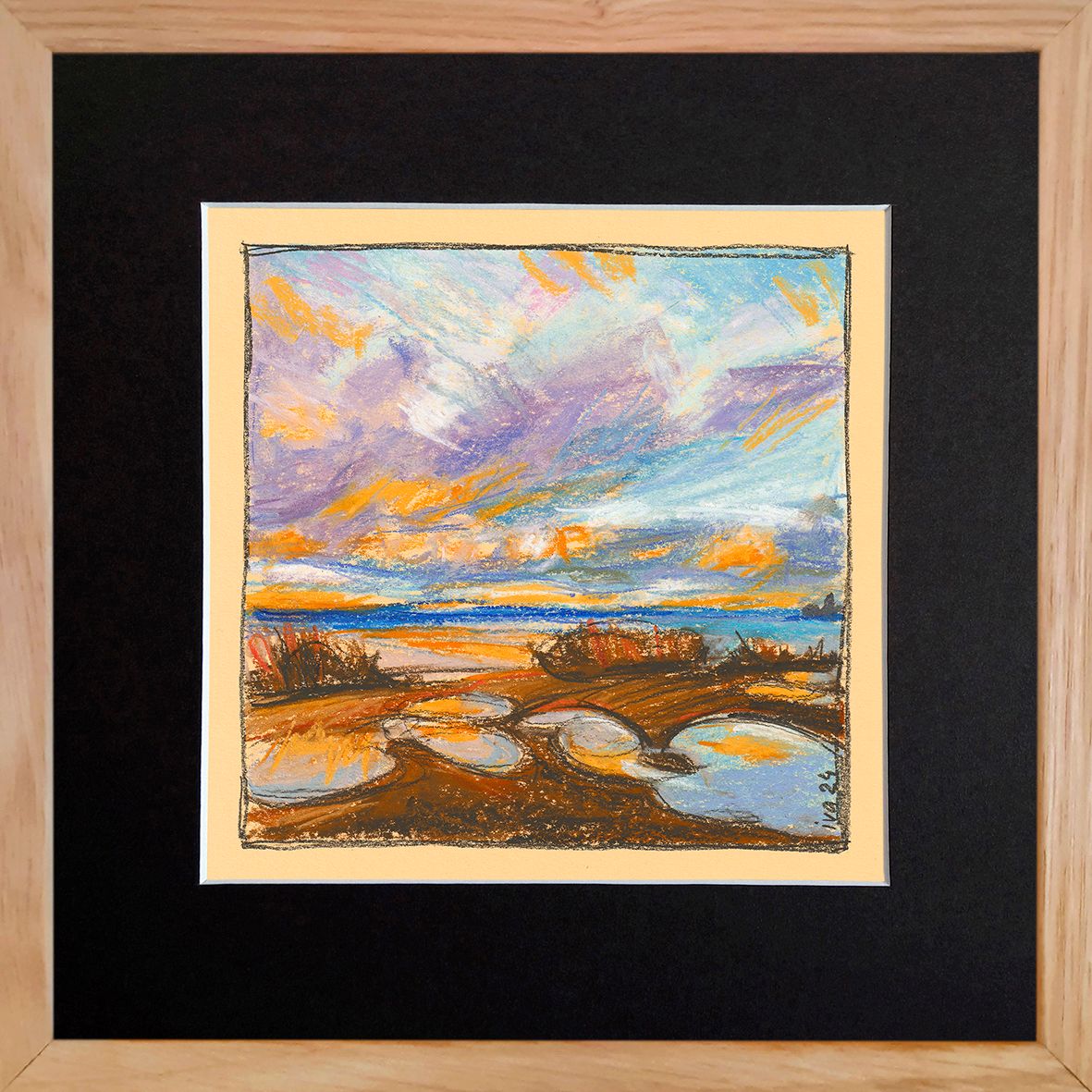 Татьяна Ивченкова (Авторская графика - 
                  32 x 32 см) Жёлтый вечер