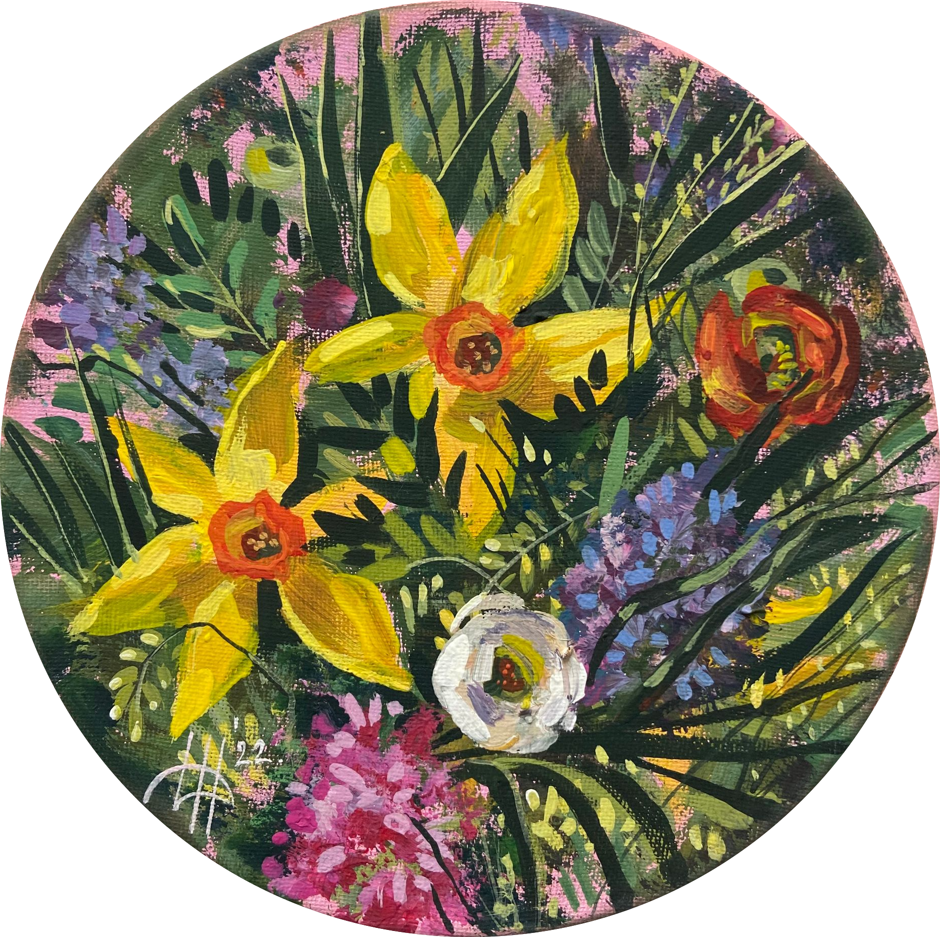 Динара Хёртнагль (Картина, живопись - 
                  20 x 20 см) Цветы