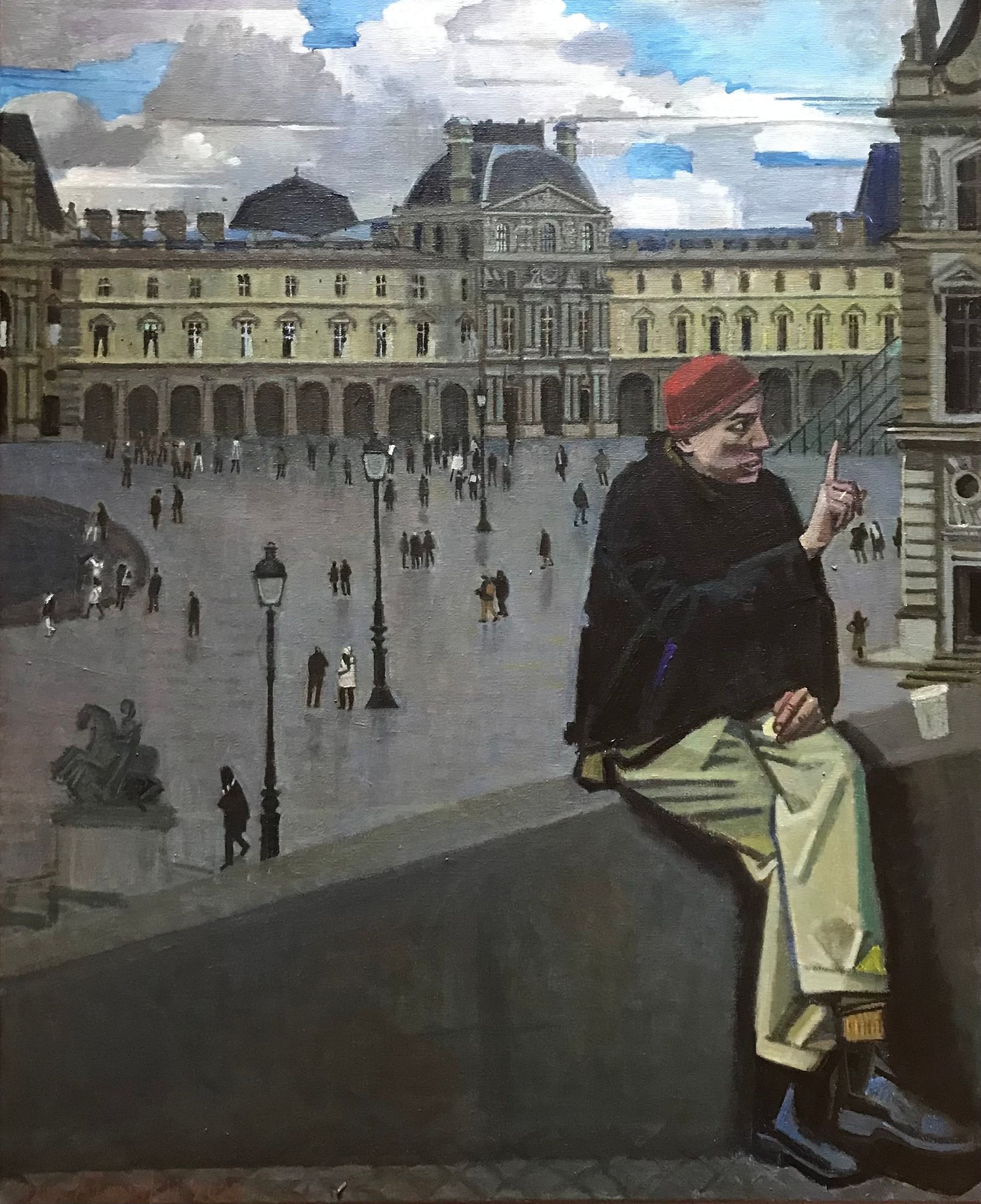 Иван Афонский (Картина, живопись - 
                  50 x 61 см) Я в Париже (3)