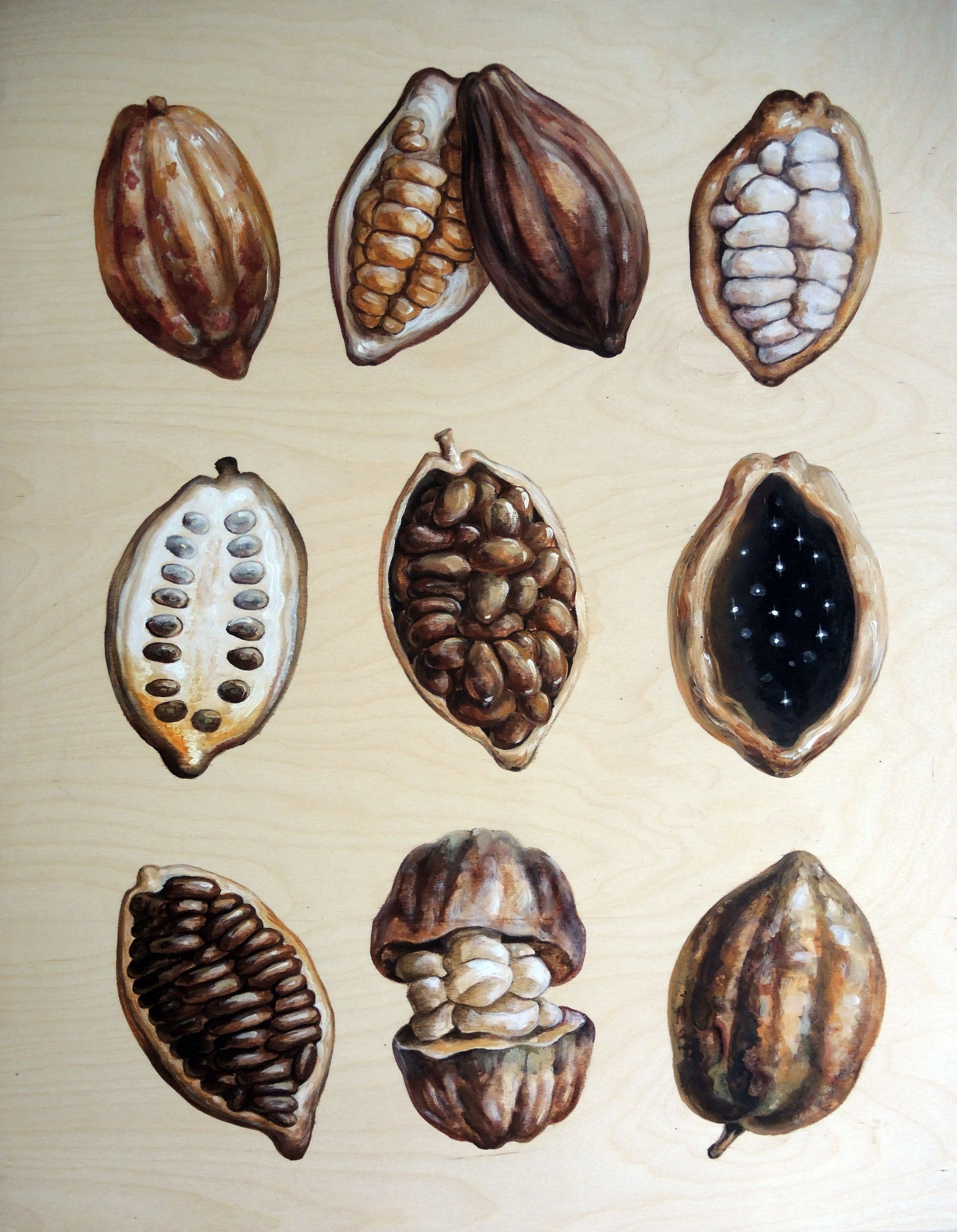 Альбина Бунина (Картина, живопись - 
                  60 x 80 см) Девять чашек какао