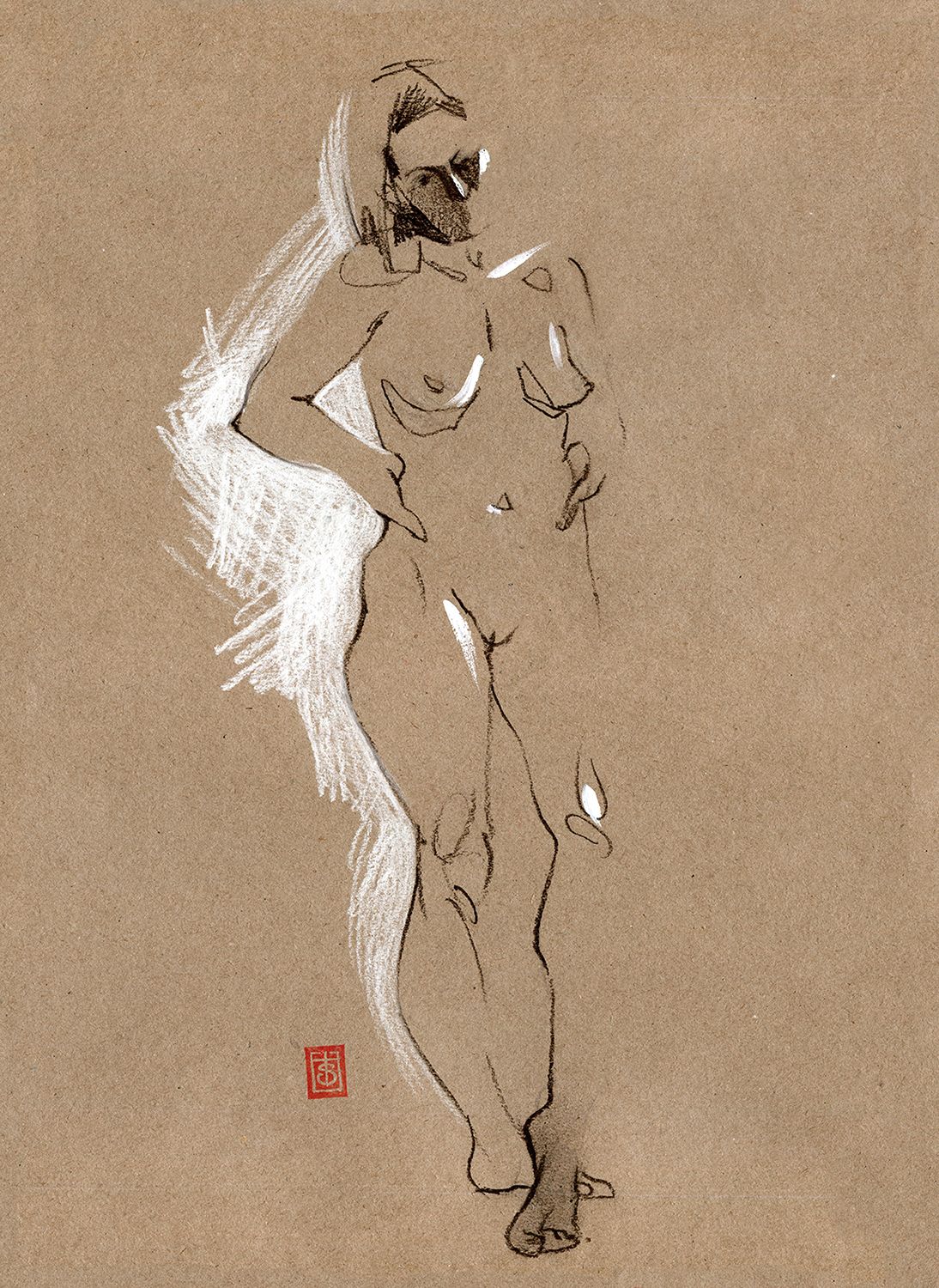 Виктория Севастьянова (Авторская графика - 
                  30 x 42 см) Nude 0147