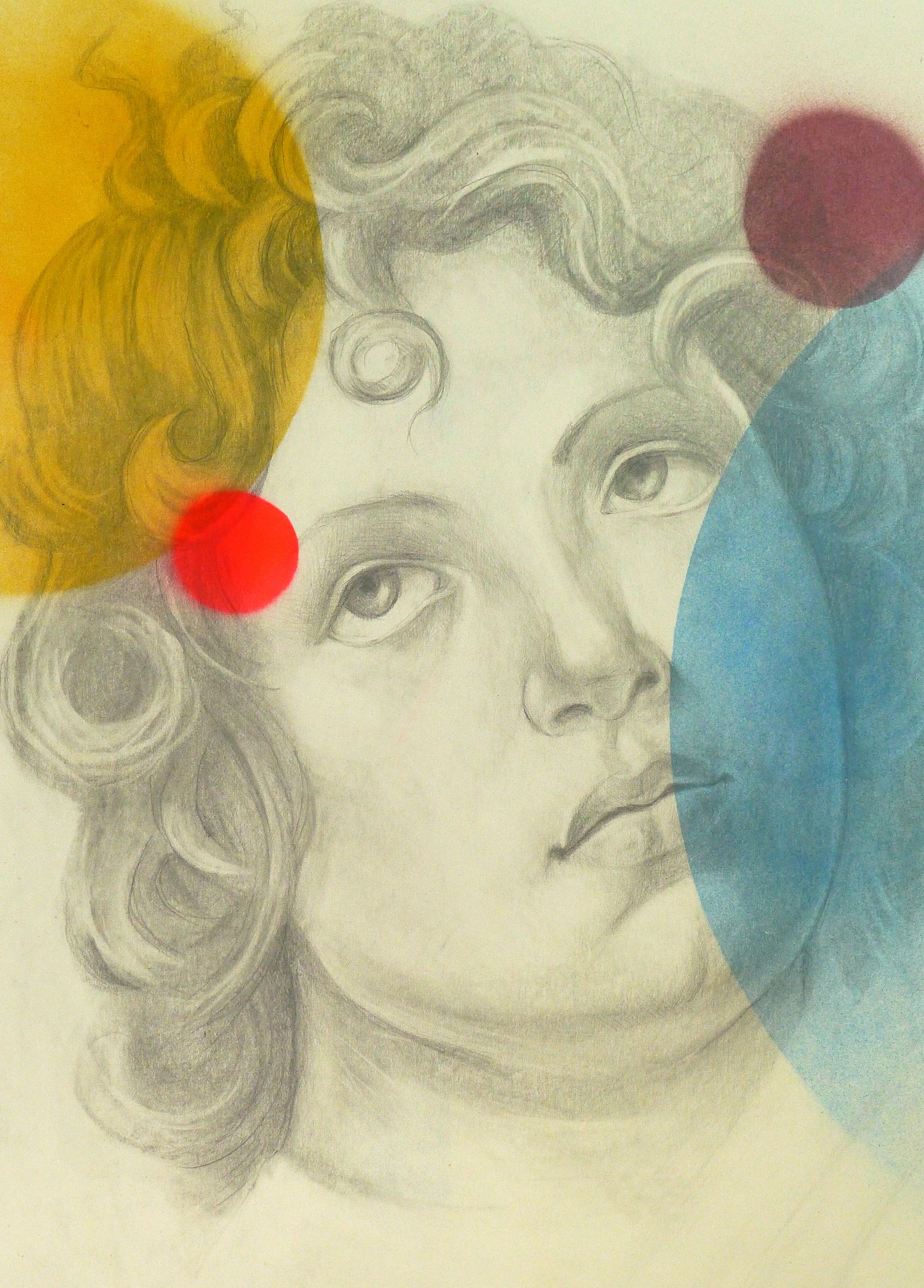 Ольга Рикун (Авторская графика - 
                  50 x 70 см) Bubbles №2. Оммаж Ботичелли