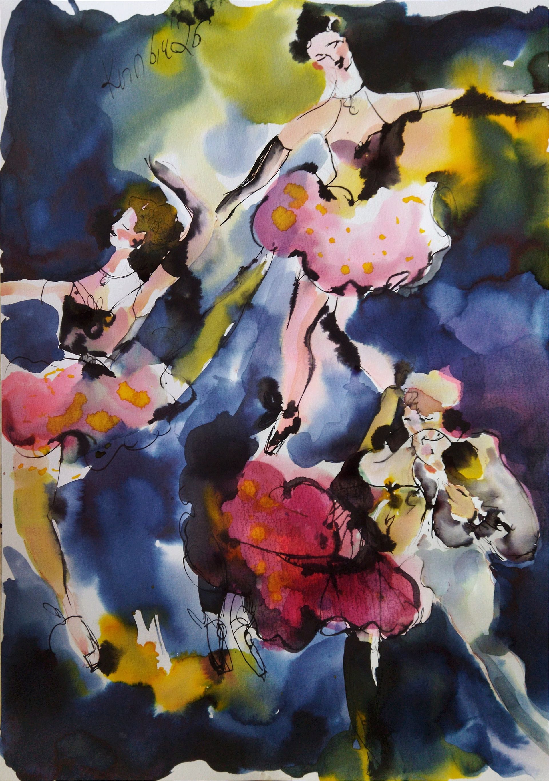 Людмила Кылыч (Авторская графика - 
                  42 x 59 см) Флирт. Балетное