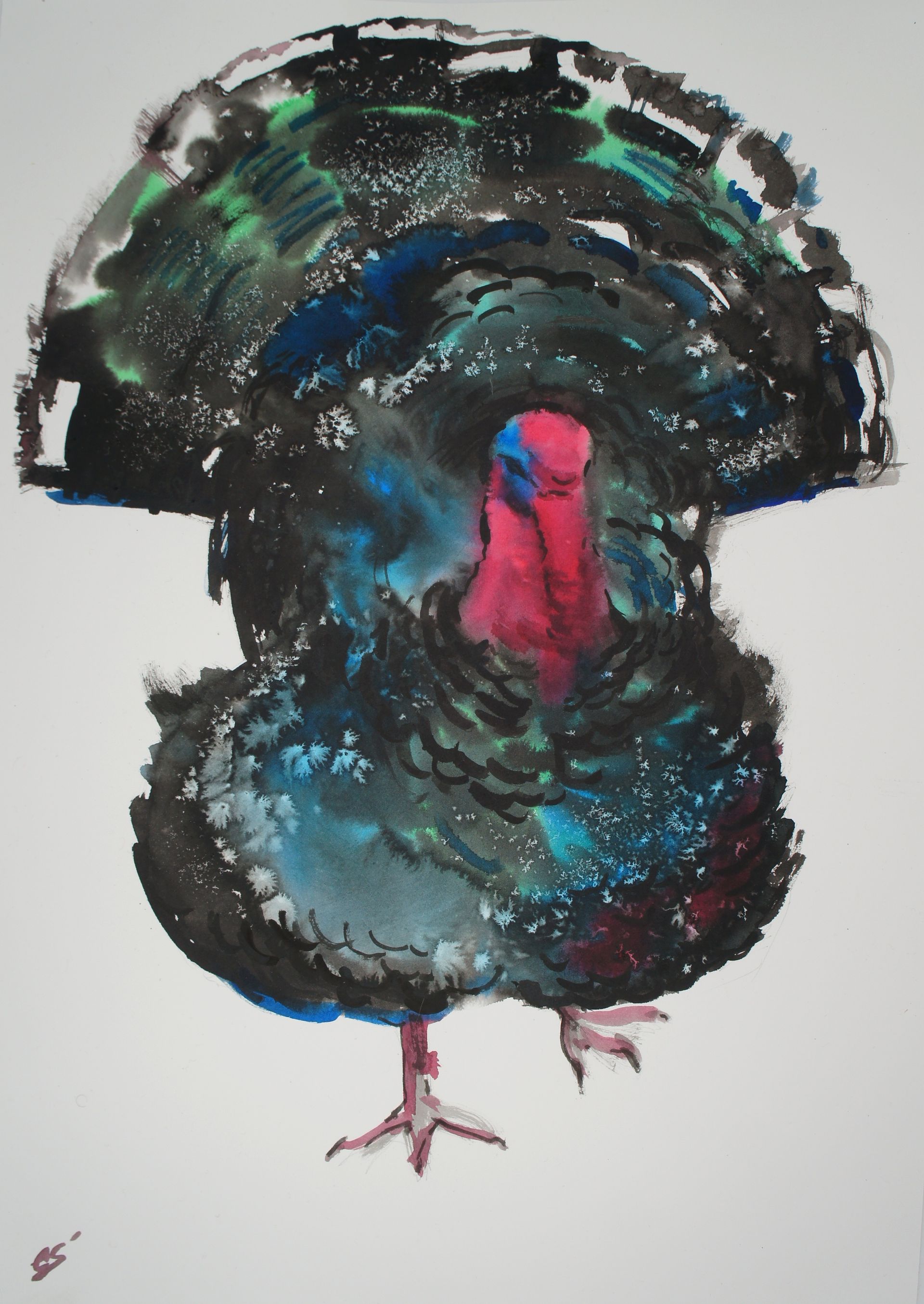 Елена Санина (Авторская графика - 
                  38 x 56 см) Индюк