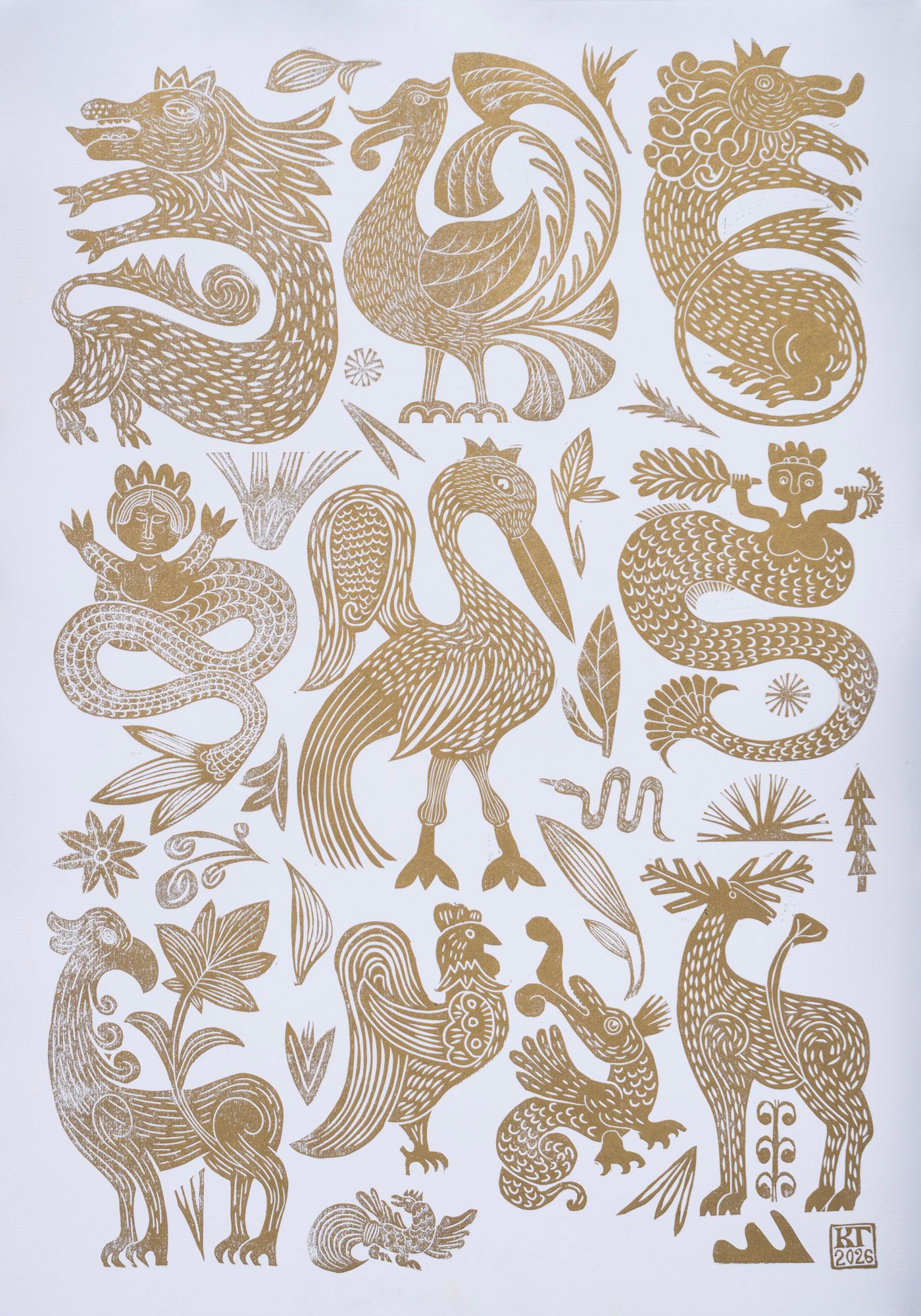 Кузьма Григорьев (Графика печатная - 
                  70 x 100 см) Сказочный бестиарий