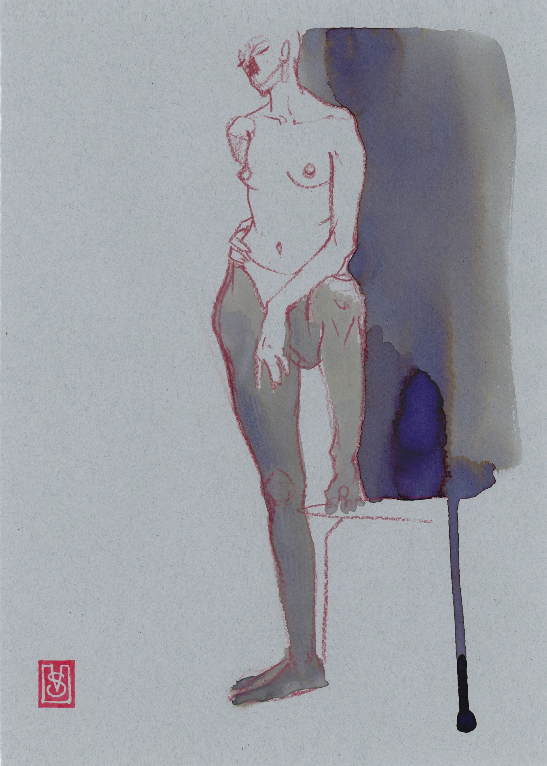 Виктория Севастьянова (Авторская графика - 
                  18 x 25 см) Nude grey